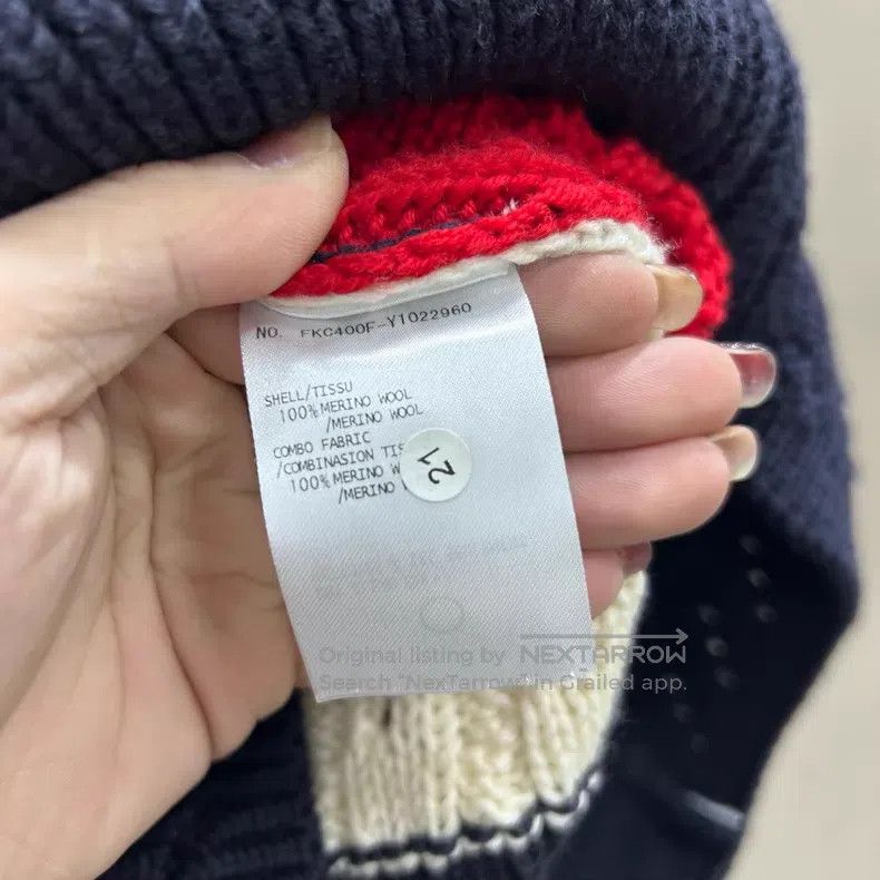 Thom Browne Thom Browne Beige Four-Stripe Wool Cardigan Jacket Size US XXS / EU 40 - 4 Thumbnail