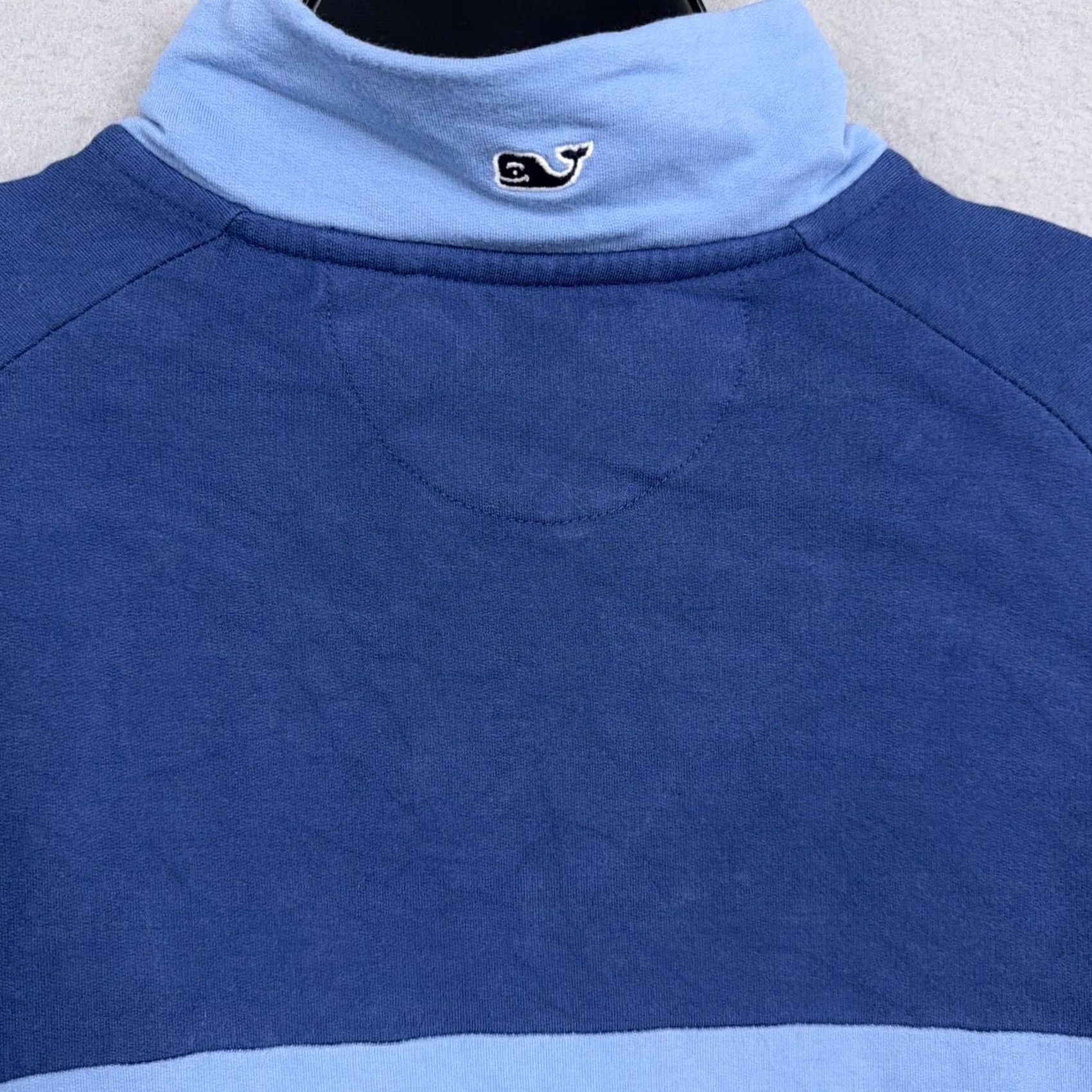 Vineyard Vines VINEYARD VINES Sweatshirt Mens Medium Blue 1/4 Zip Mock Neck Pocket Stretch Logo Zipper Pullover Long Sleeve Regular Men’s SS202 Size US M / EU 48-50 / 2 - 6 Thumbnail