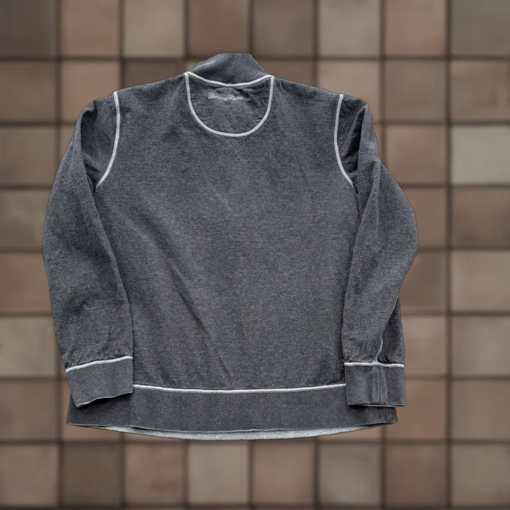 Tommy Bahama Tommy Bahama Sweatshirt Mens Large Gray Contrast Stitch Pullover Mock Neck 1/4 Zip Casual Travel Size US L / EU 52-54 / 3 - 1 Thumbnail