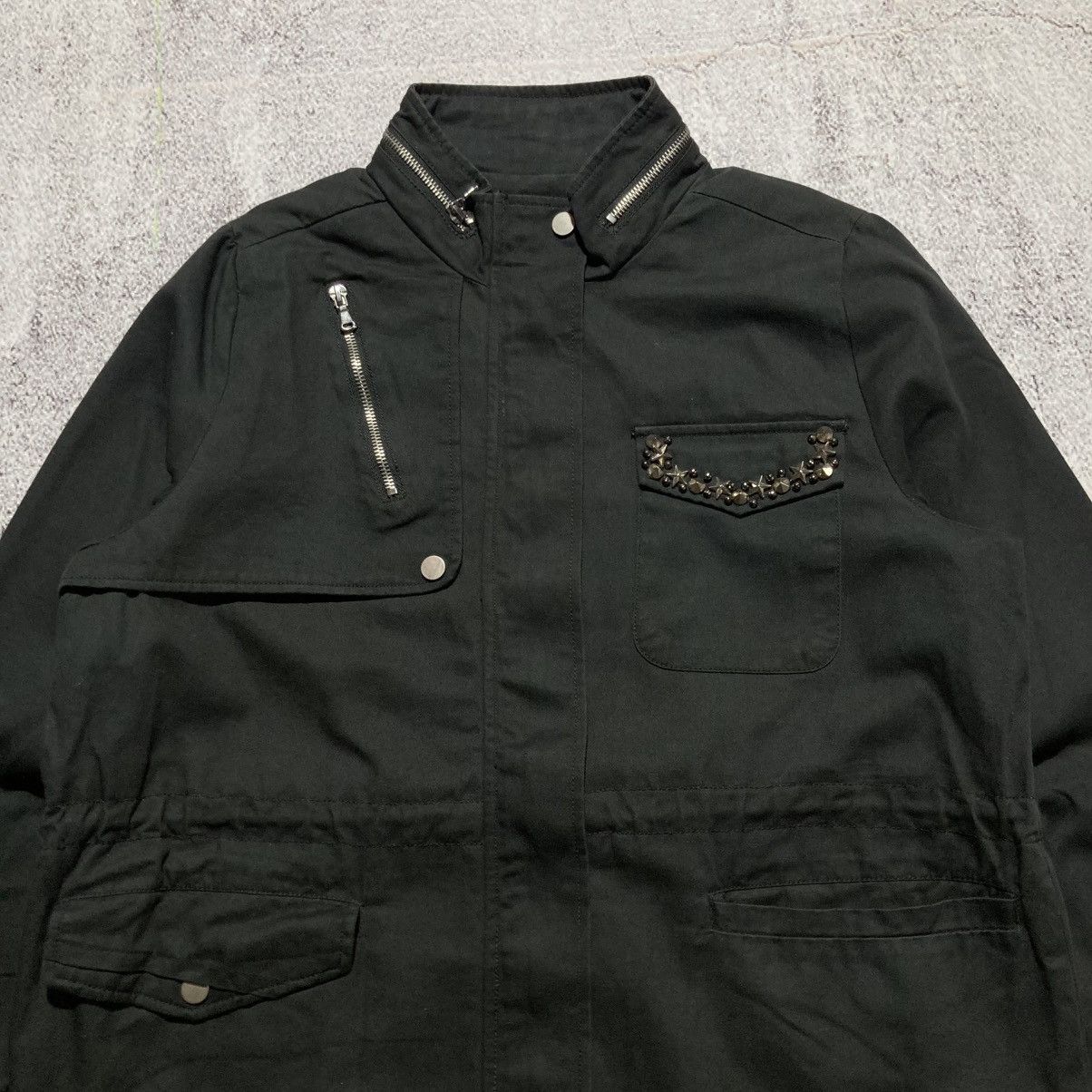 Japanese Brand 2000s Yetts Studded Pocket Jacket Black Lgb Punk Goa Style Size US XL / EU 56 / 4 - 13 Thumbnail