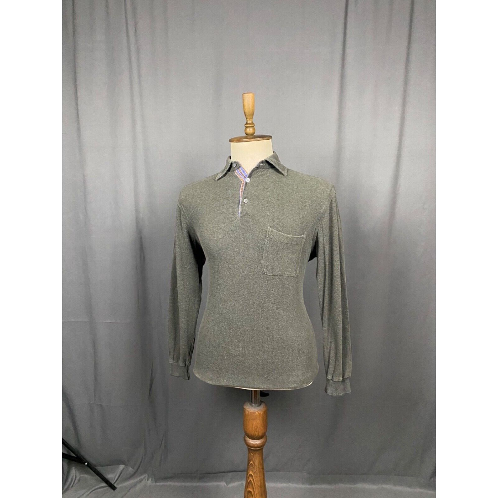 Brioni Brioni Men's Khaki Green Collared Longsleeve Polo Sweater Si Size US M / EU 48-50 / 2 - 2 Thumbnail