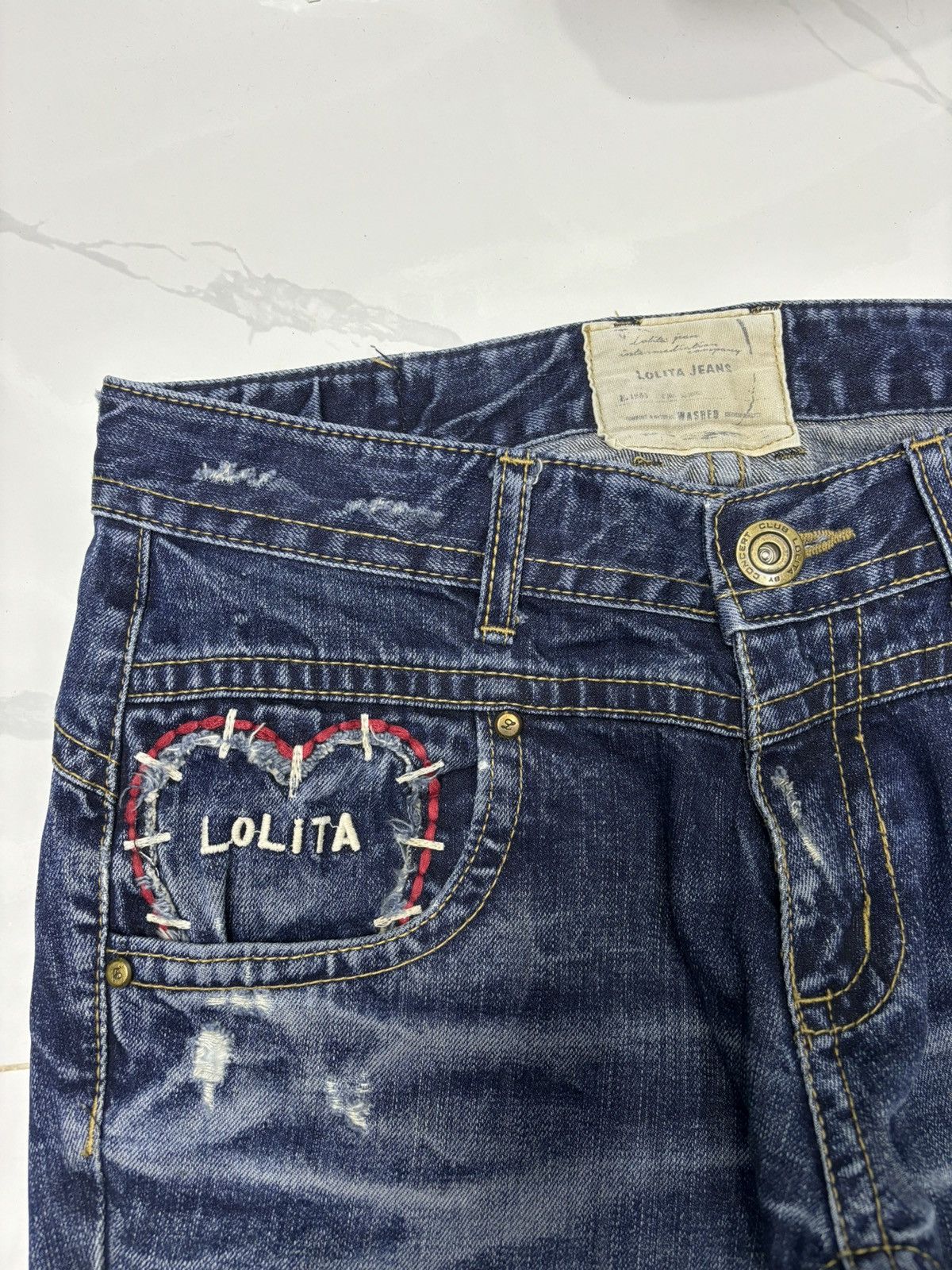 If Six Was Nine × Japanese Brand × Le Grande Bleu (L.G.B.) RARE🔥LOLITA DISTRESS RIPS DENIM JEANS HYPE Size US 32 / EU 48 - 7 Thumbnail