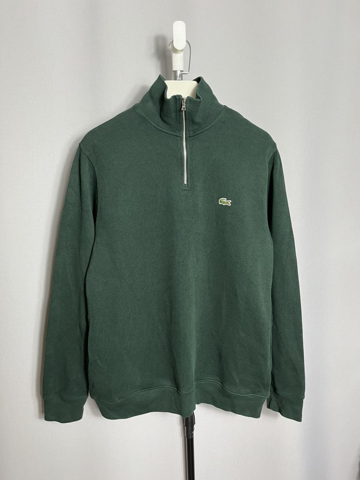 Lacoste Lacoste mens sweatshirt zip-up high neck green cotton Size US XL / EU 56 / 4 - 1 Thumbnail