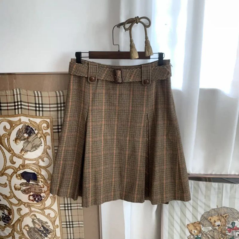 Burberry Burberry Women's Houndstooth Wool Skirt Size L Size 30" / US 8 / IT 44 - 1 Thumbnail
