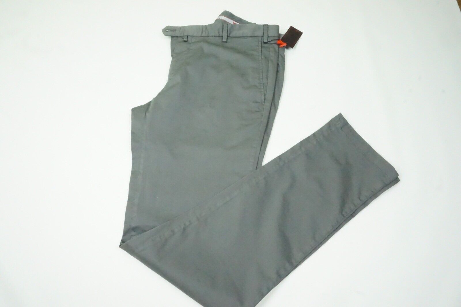 image of Isaia Comfort Project Solid Gray Mens Cotton Blend Pant 48R in Grey (Size 32)