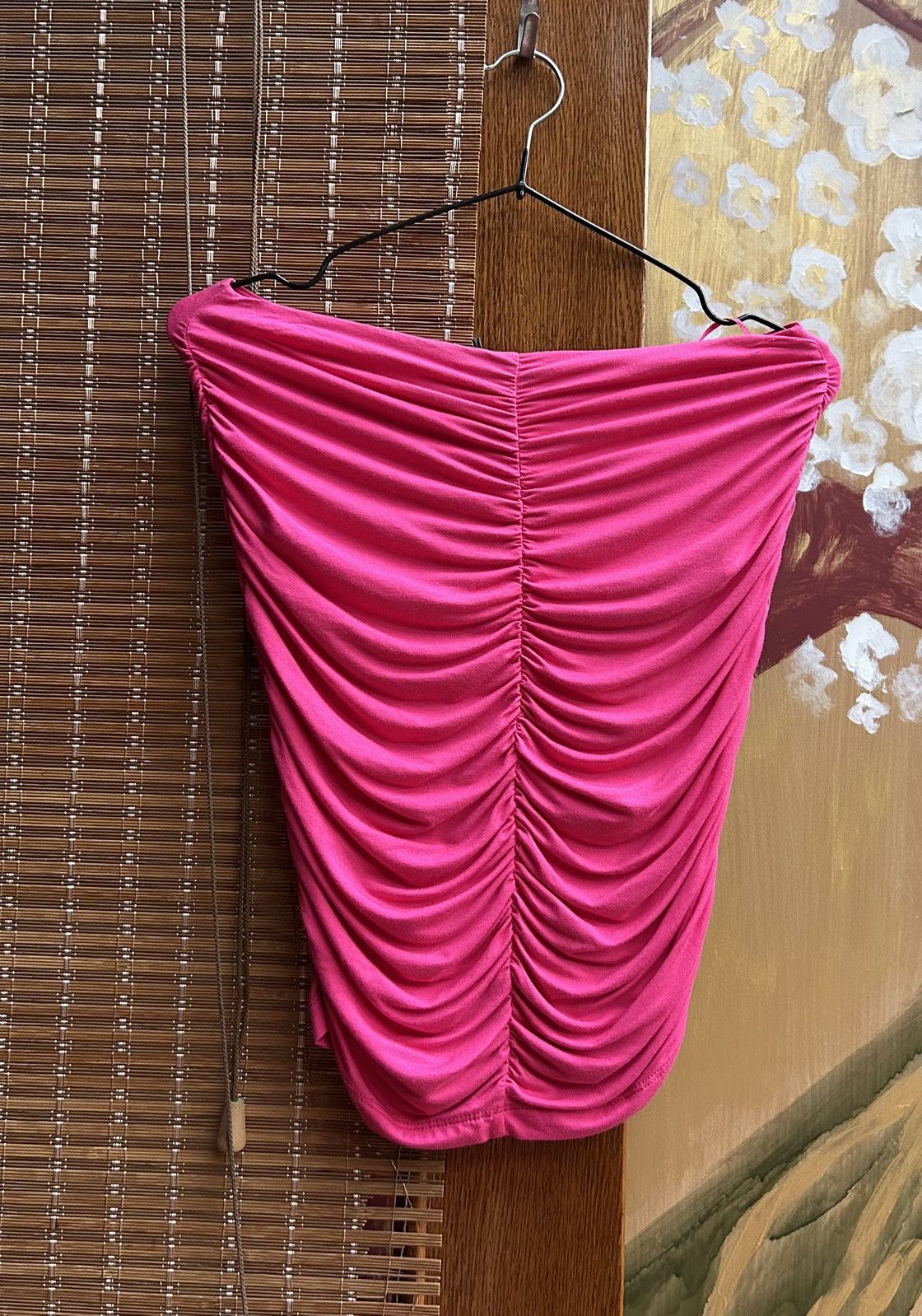Miss Sixty × Vintage Killah Miss Sixty Pink Ruched Two Way Tube Top Mini Skirt Size 26" / US 2 / IT 38 - 4 Thumbnail