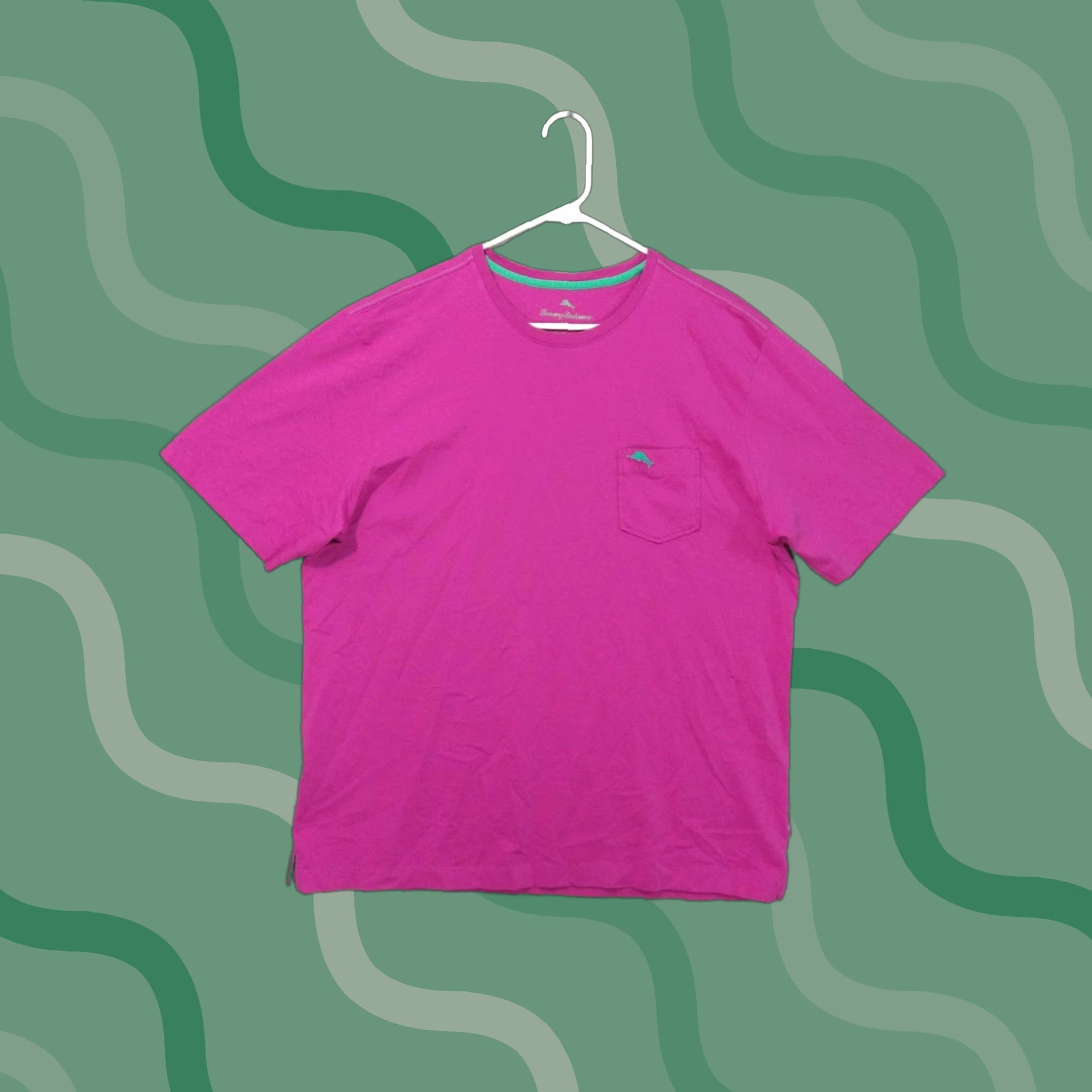 Tommy Bahama Tommy Bahama Shirt Mens Large Pink Short Sleeve Pima Cotton Pocket Crew Neck 90s Size US L / EU 52-54 / 3 - 1 Thumbnail