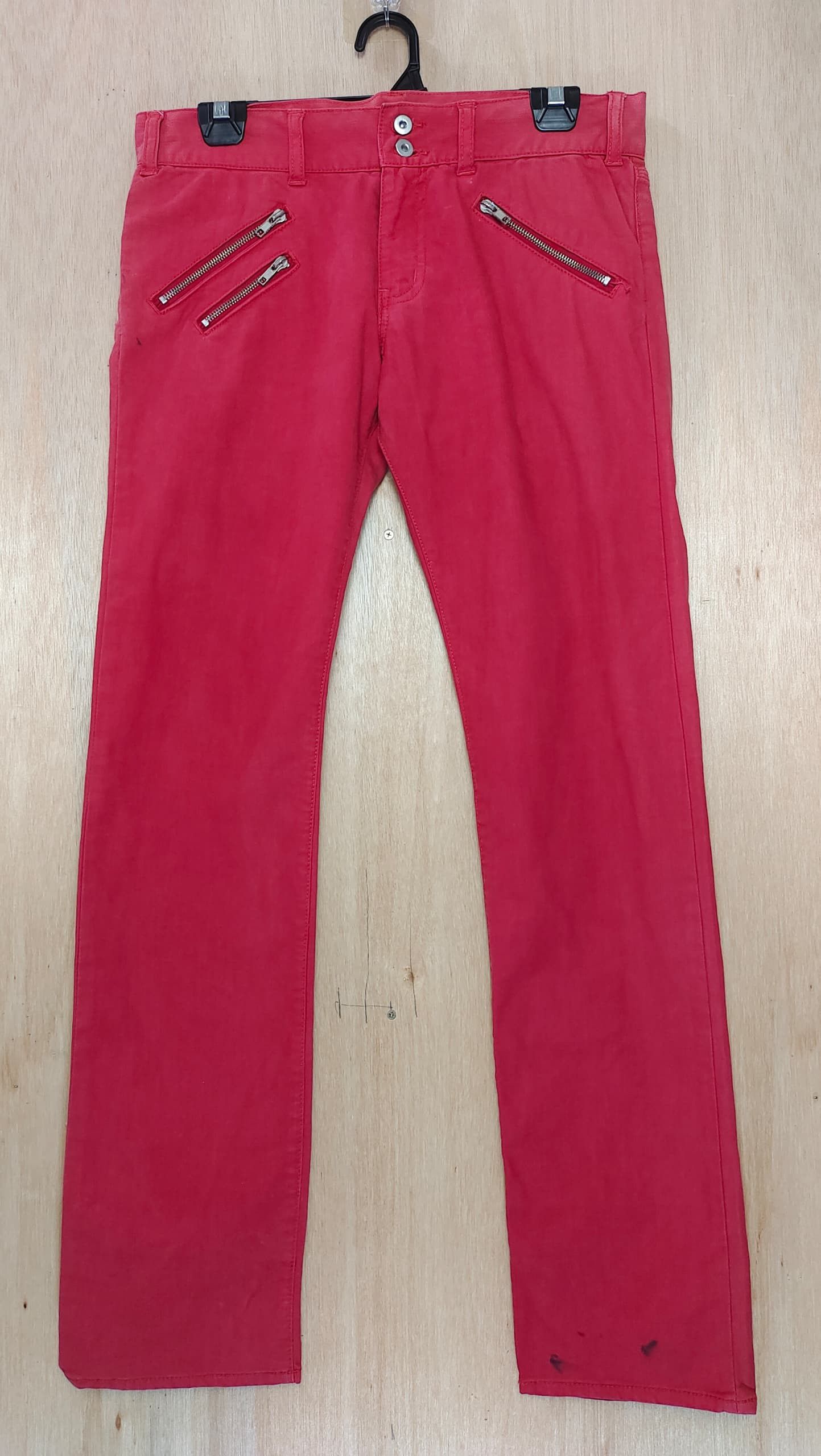 If Six Was Nine × Japanese Brand × Seditionaries RARE HIKARI SHOJI BONDAGE ZIPPER POCKET RED BIKE JEANS PANTS Size US 32 / EU 48 - 1 Thumbnail