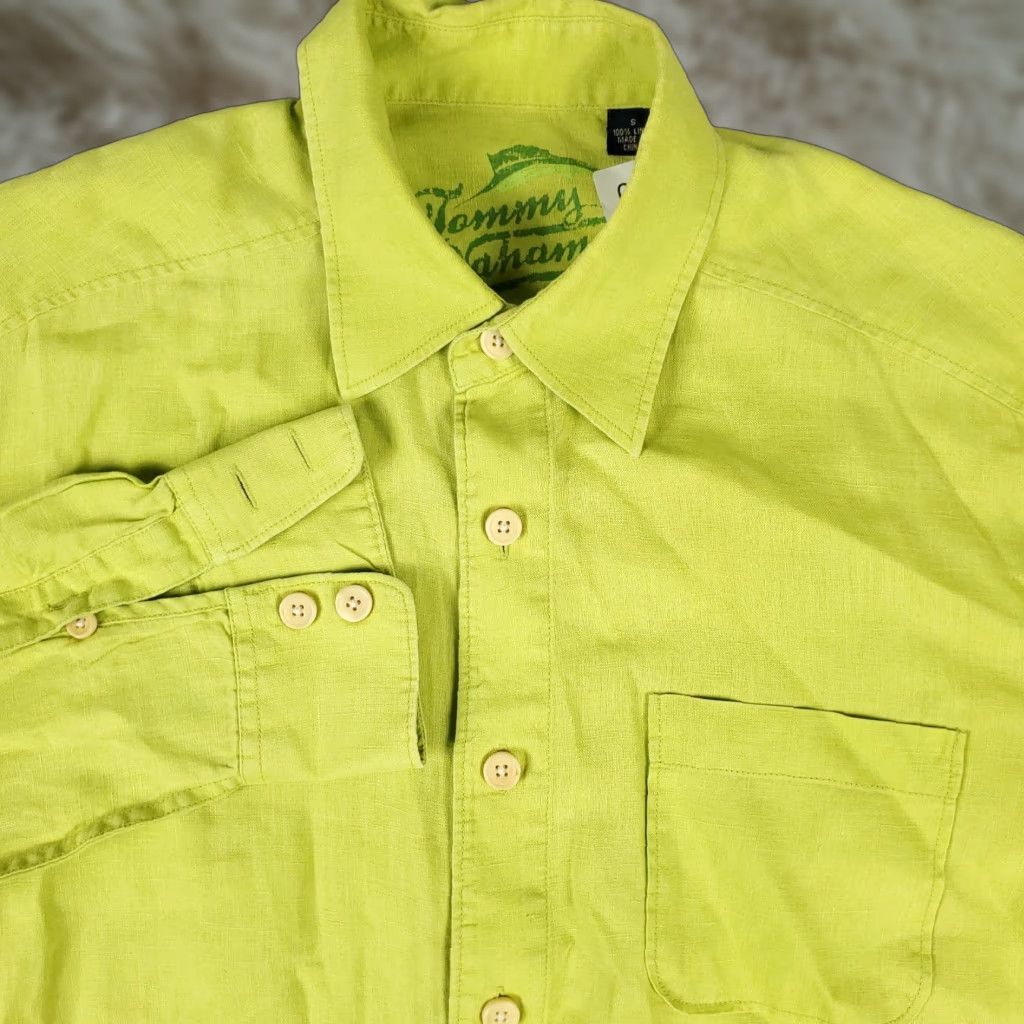 Tommy Bahama Tommy Bahama Shirt Mens Size Small Green Linen Button Up Long Sleeve Size US S / EU 44-46 / 1 - 1 Thumbnail