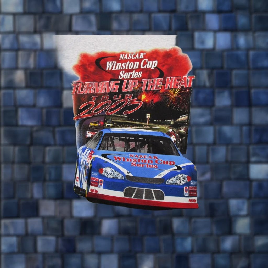 Vintage VTG Winston Cup NASCAR Turning Up The Heat Tour 2003 T Shirt 3XL NEW READ White Checkered Flag Gildan 5000 Mens Short Sleeve Cotton T-Shirt Size US XXL / EU 58 / 5 - 1 Thumbnail