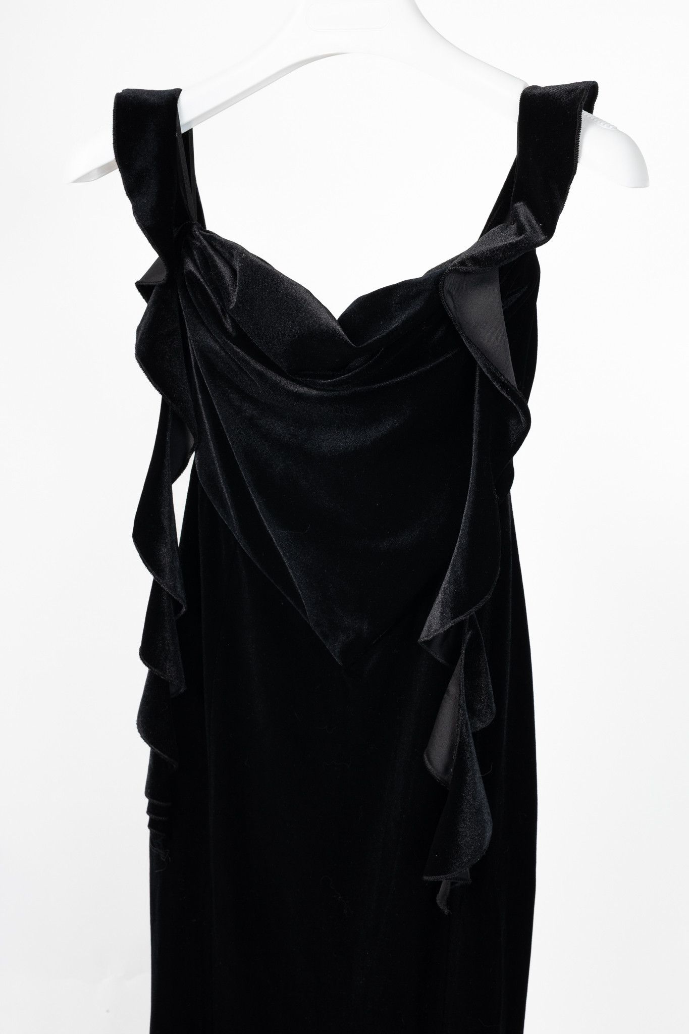 Other Nana Jacqueline Caroline Velvet Ruffle-Strap Mermaid Gown Size M / US 6-8 / IT 42-44 - 3 Thumbnail