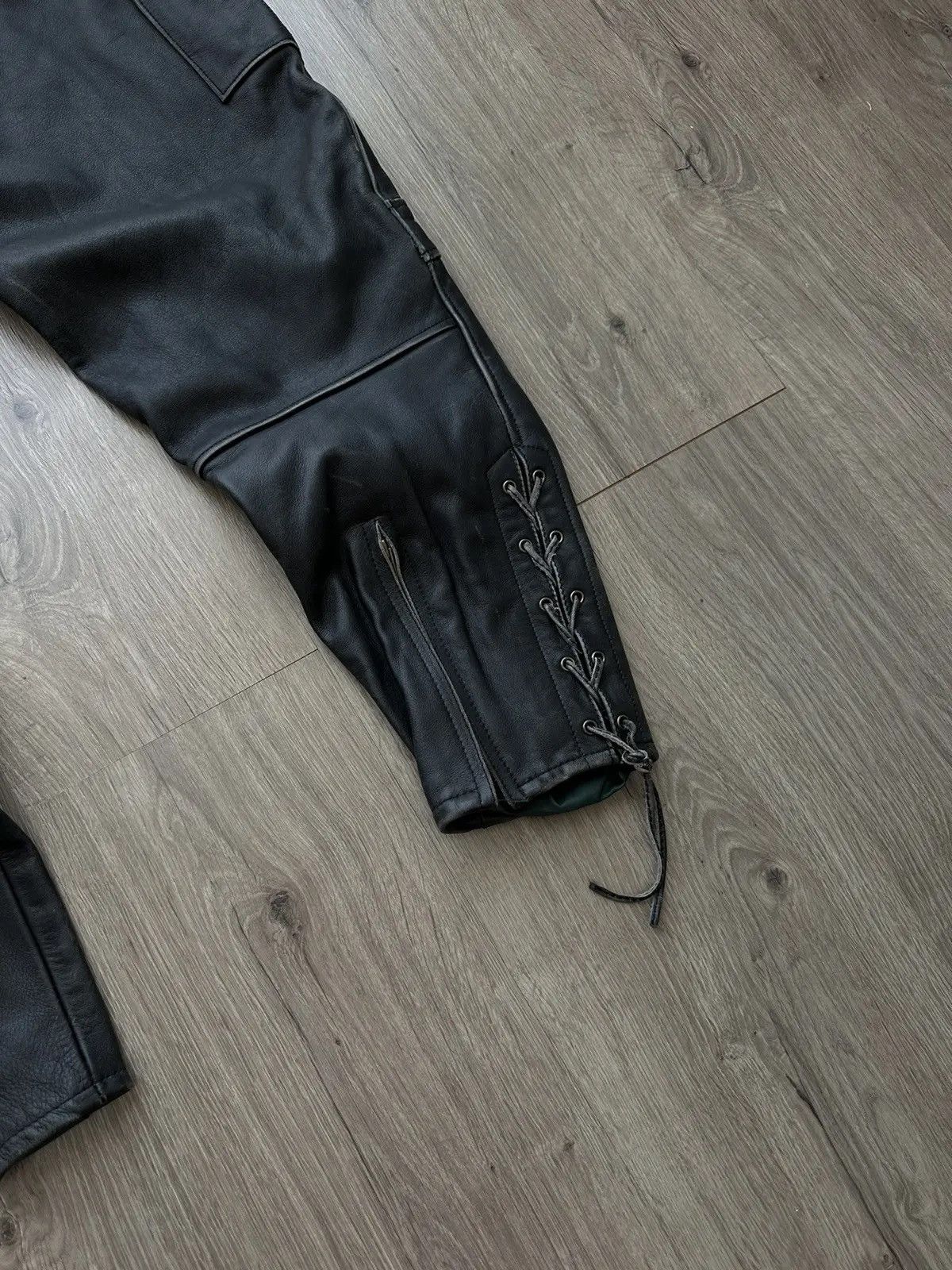 Genuine Leather × Vintage Vintage Genuine Leather Chicago Moto Cargo Black Pants Size US 34 / EU 50 - 18 Thumbnail
