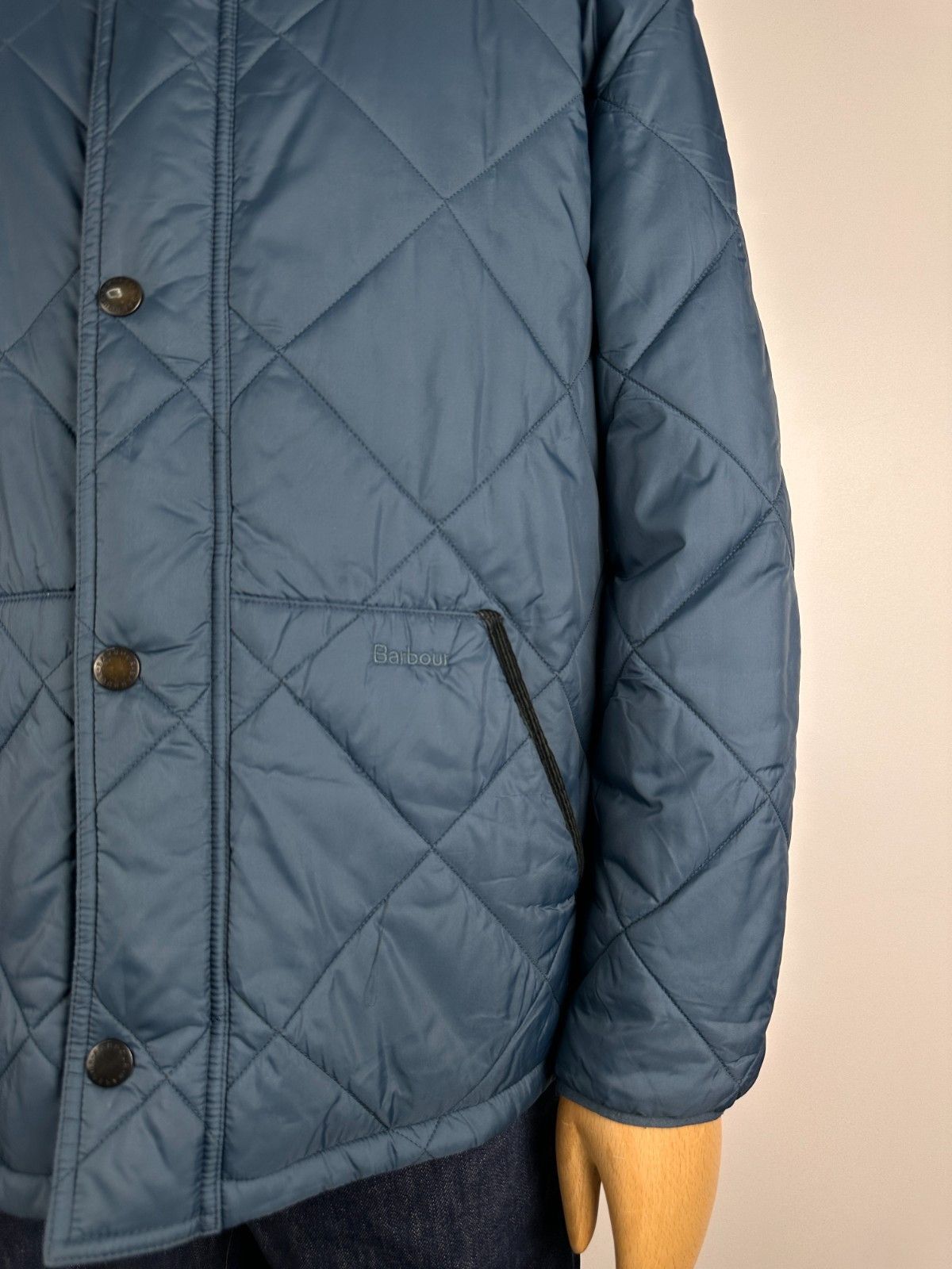 Barbour Barbour Men's Barron Quilted Jacket Warm Blue Size XL Size US XL / EU 56 / 4 - 4 Thumbnail