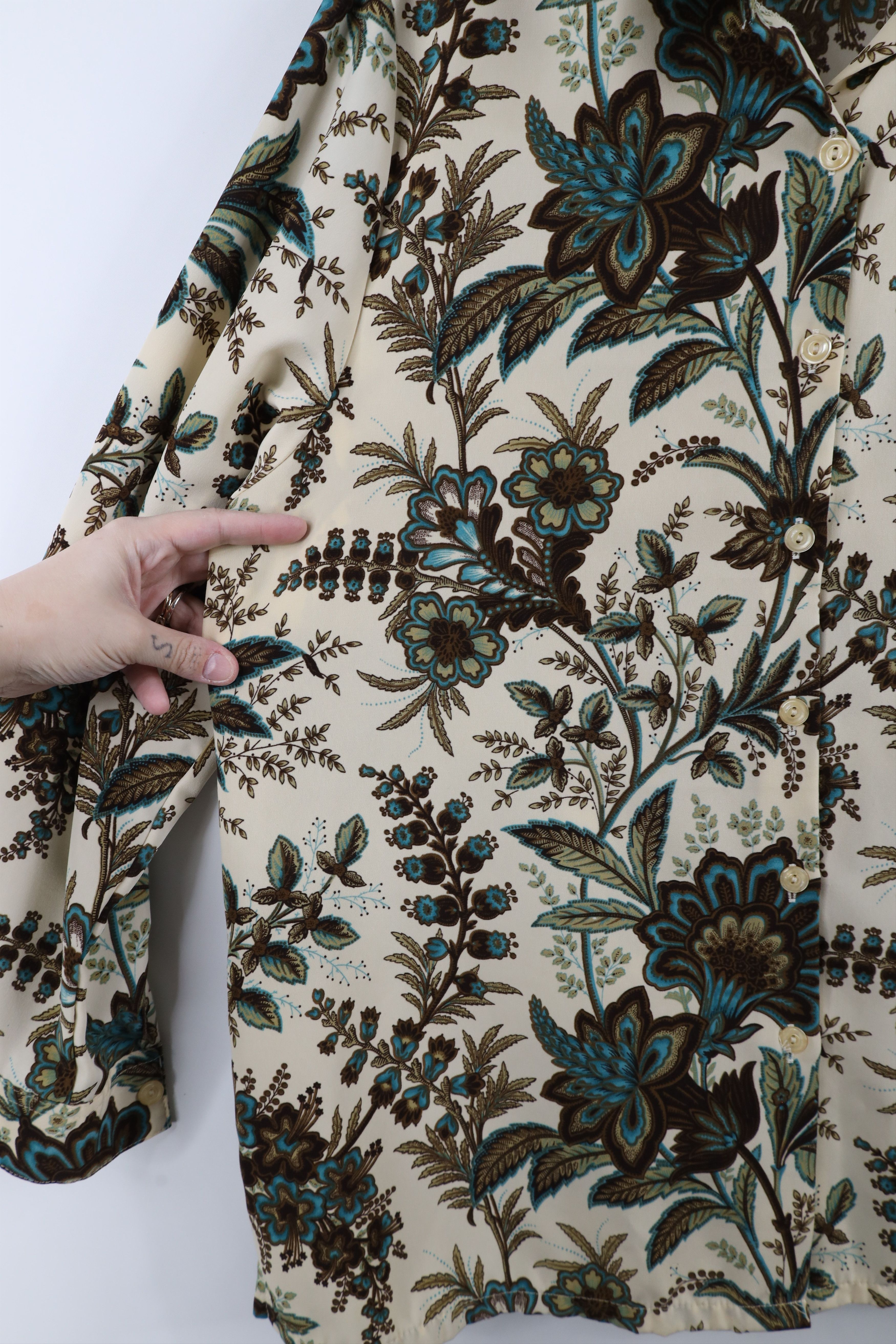 Vintage Vintage 90s Streetwear Flower Geometric Knit Button Shirt Size L / US 10 / IT 46 - 6 Thumbnail
