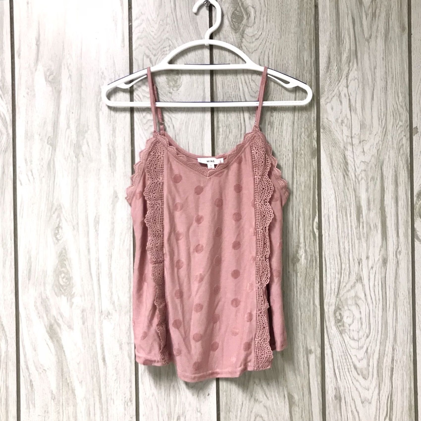 Pinko Mine Women Pink Swiss Dot Crochet Trim Cropped Strappy Camisole Tank Top S Size S / US 4 / IT 40 - 2 Thumbnail