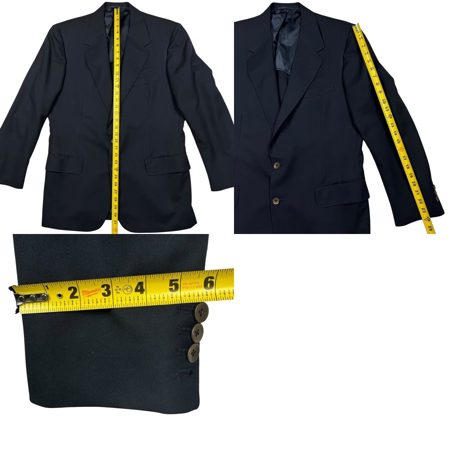 Vintage Oxford Manhattan Men's 100% Wool 2-Button Jacket Blazer Blue 42R Size 42R - 8 Thumbnail