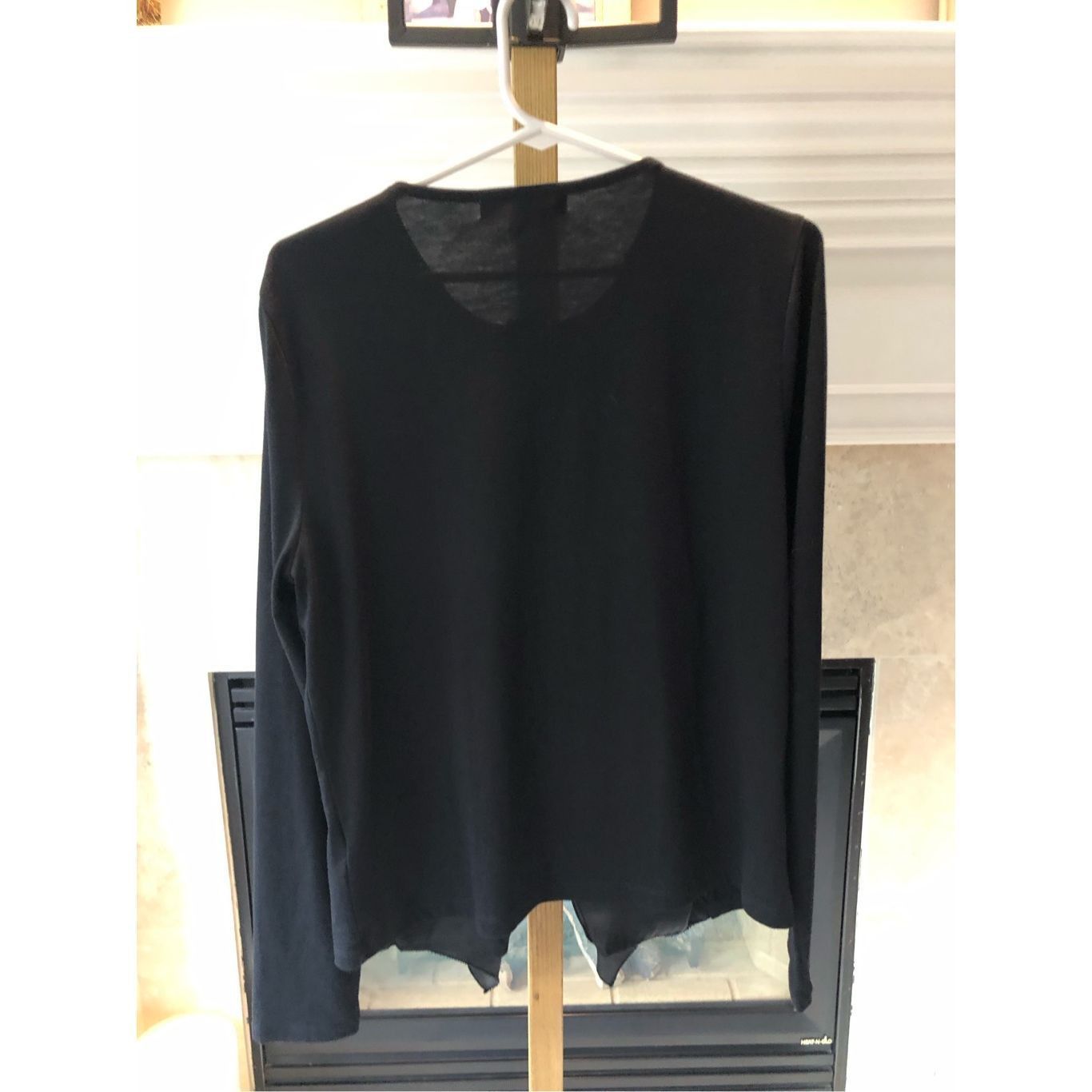 Other August Silk Women’s Black Elegant Ruffle Front Hidden Zip Up Size L / US 10 / IT 46 - 2 Thumbnail
