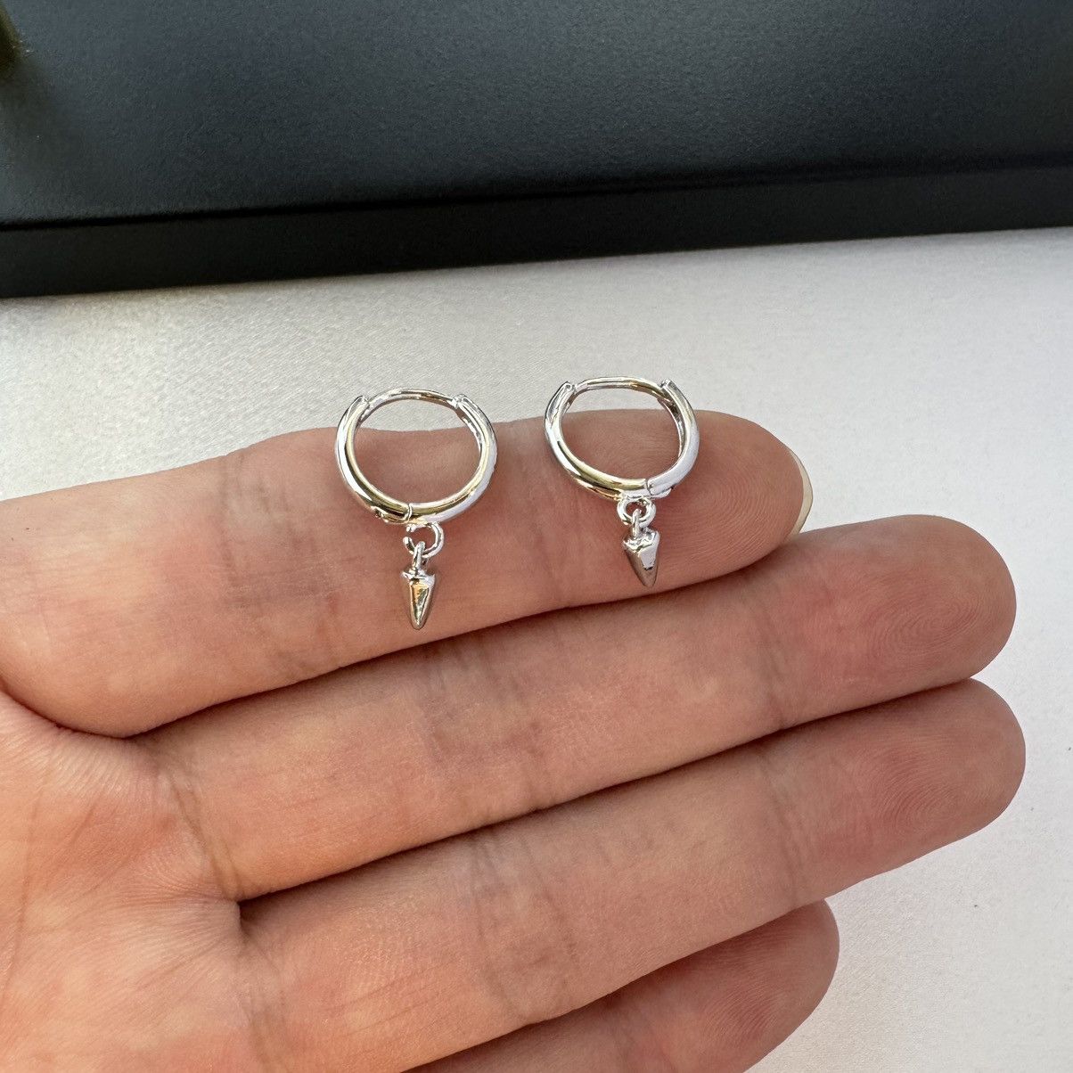 Other Small Geometric Triangle Cone Dangle Drop Earrings for Men Size ONE SIZE - 4 Thumbnail