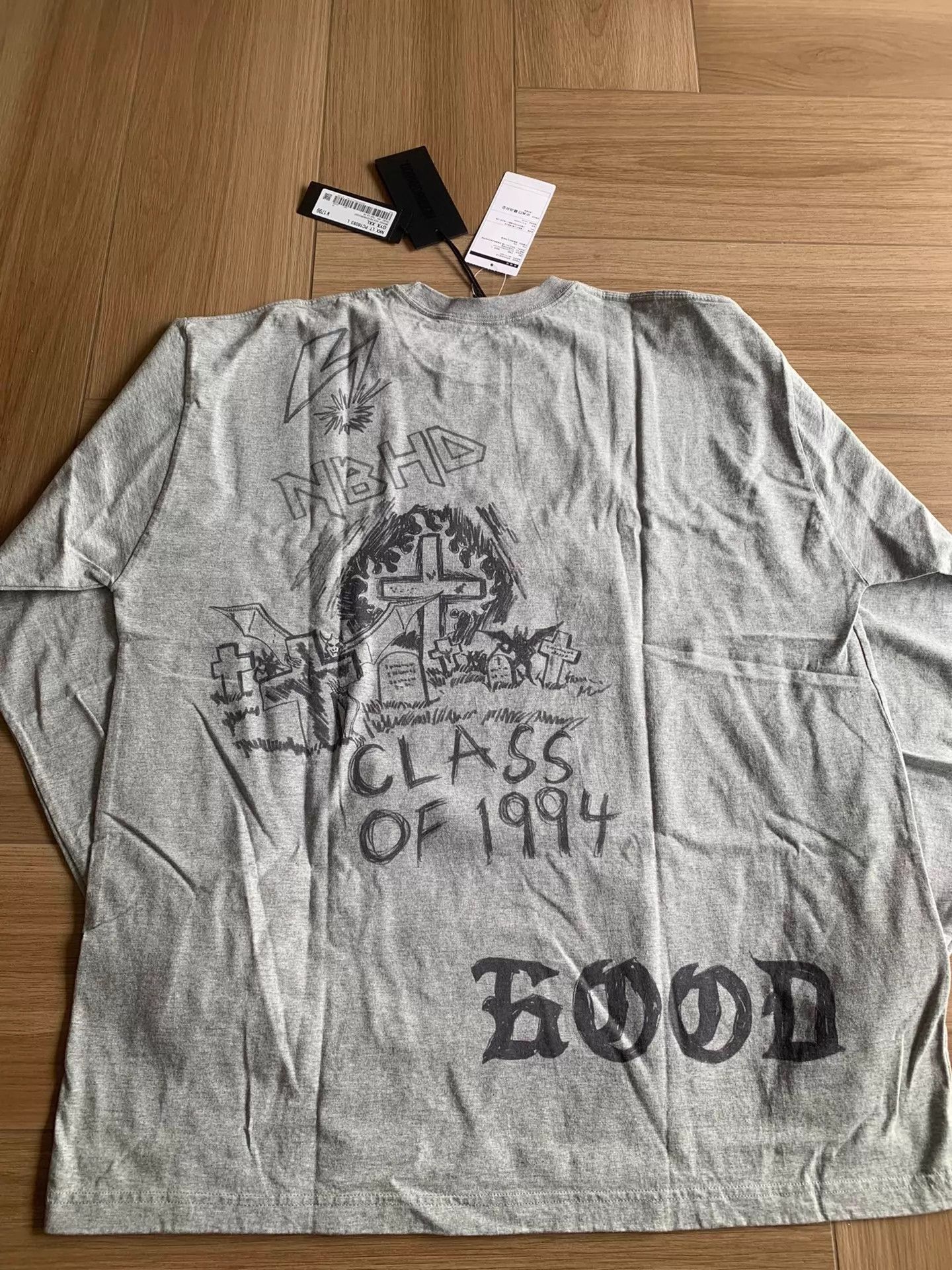 Neighborhood NEIGHBORHOOD LS18 Letter Print Gray TEE XXL Unisex Size US XXL / EU 58 / 5 - 2 Thumbnail