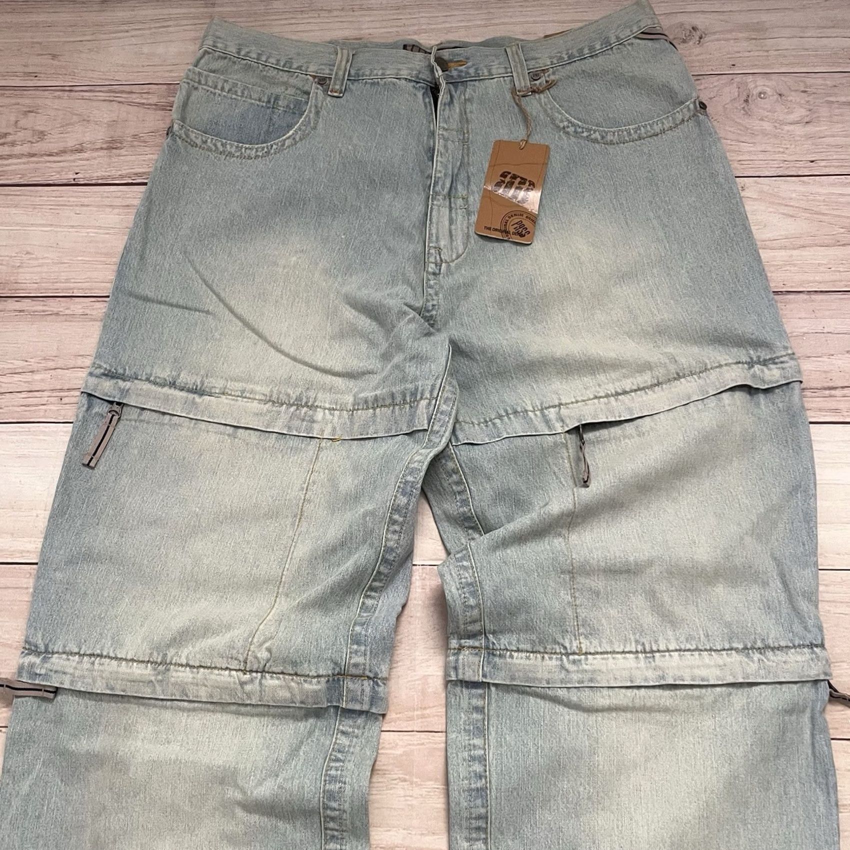 JNCO VINTAGE Royal Blue Jeans Jeans 40x34 Men's 90s Y2K Wide-Leg Denim Baggy 5-Pocket 100% Cotton Blue Mens Size US 40 / EU 56 - 3 Thumbnail