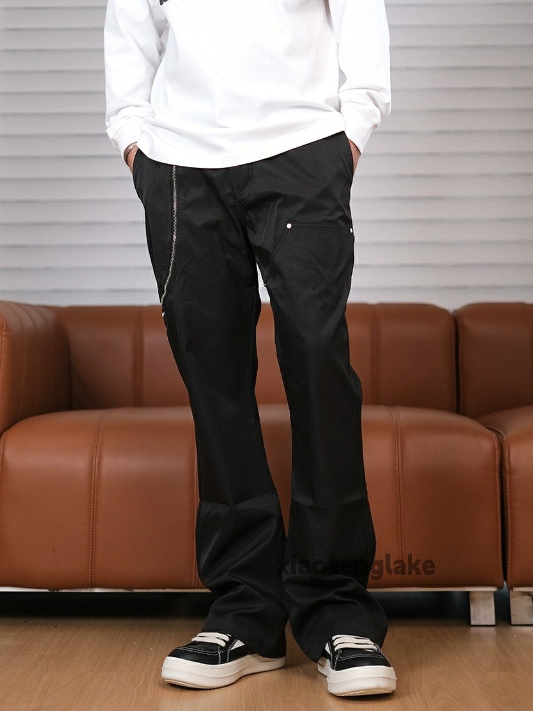 Designer × Japanese Brand × Vintage zipper utility skate punk flared outdoor bootcut pants Size US 32 / EU 48 - 1 Thumbnail