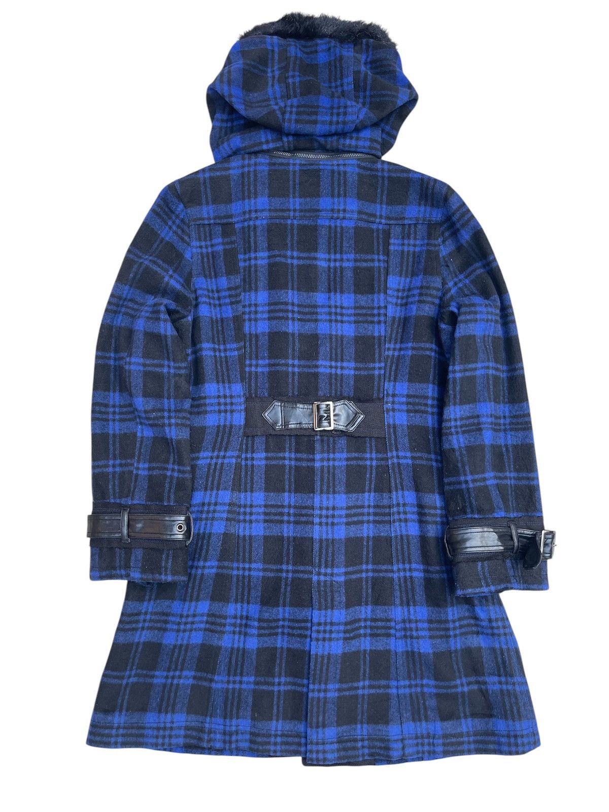 If Six Was Nine Algonquins Punk Tartan Buckle Coat With Faux Fur Hood Size M / US 6-8 / IT 42-44 - 2 Thumbnail