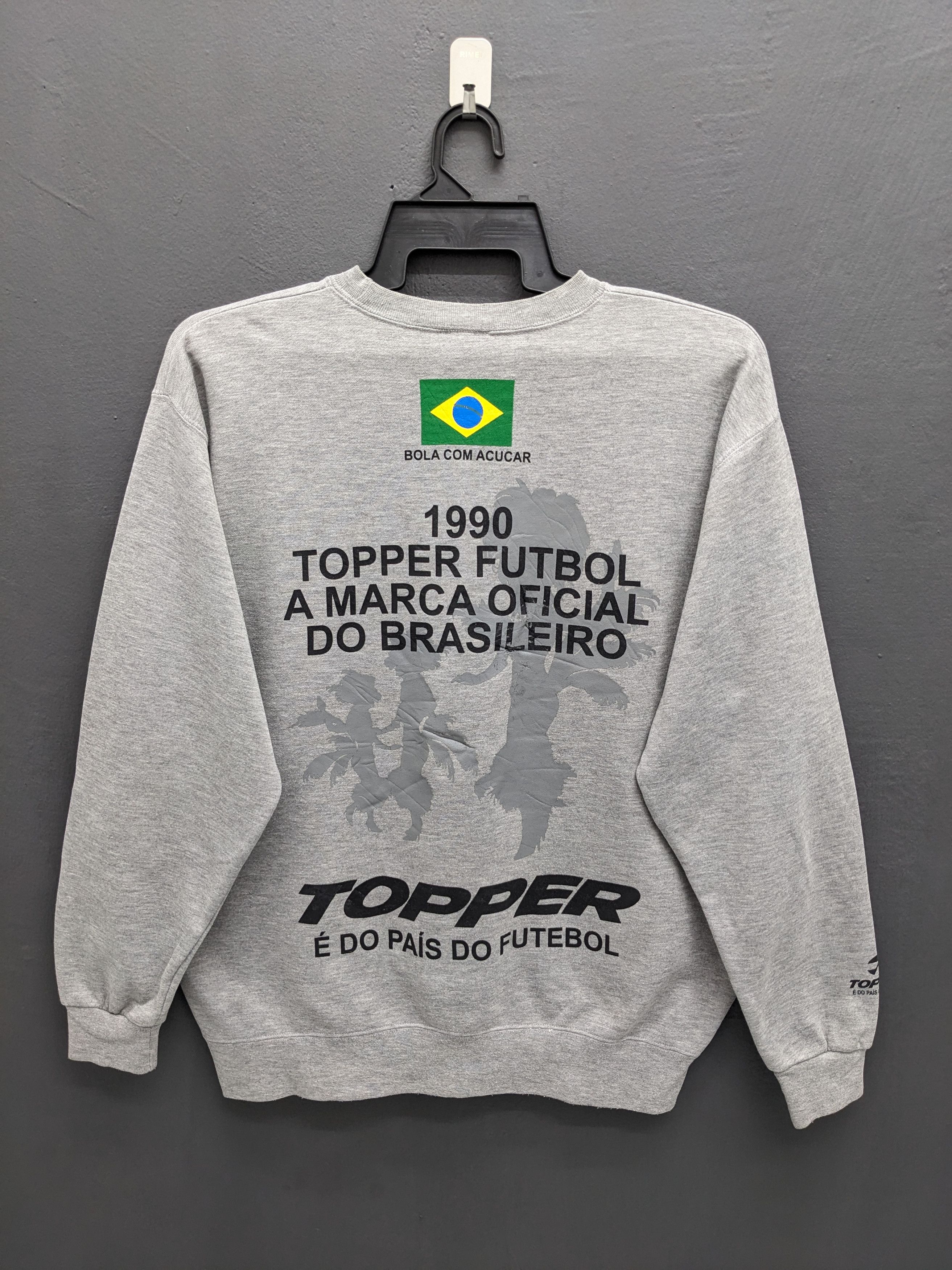 Vintage Vintage 1990 Topper Brasil Football País do Futebol Crewneck Size US XL / EU 56 / 4 - 3 Thumbnail