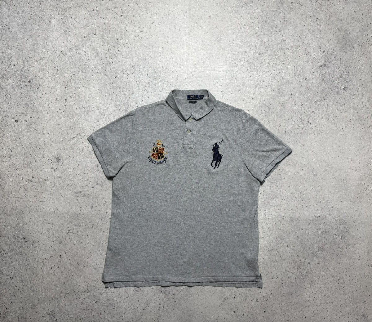 Polo Ralph Lauren Polo Ralph Lauren Big Pony Polo Shirt Vintage Gray PRL Size US XL / EU 56 / 4 - 1 Thumbnail
