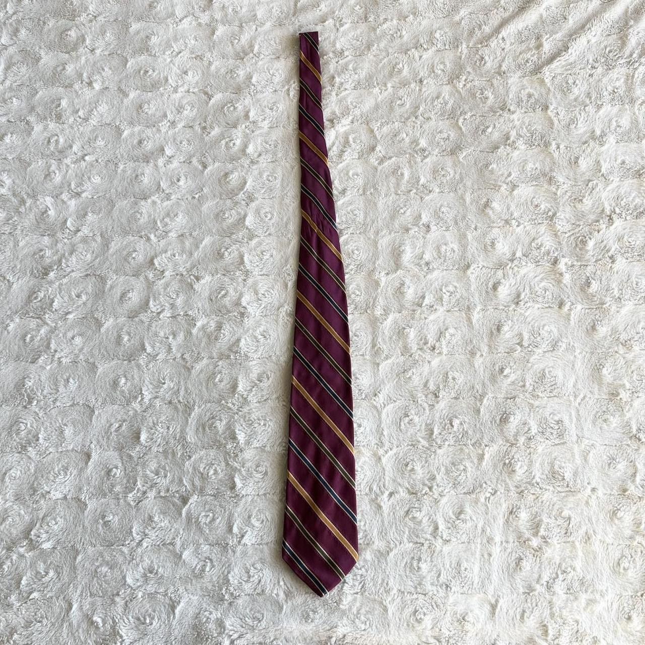 Jos. A. Bank Vintage Jos A Bank Necktie Men Purple Silk Regimental Stripe Size ONE SIZE - 5 Thumbnail