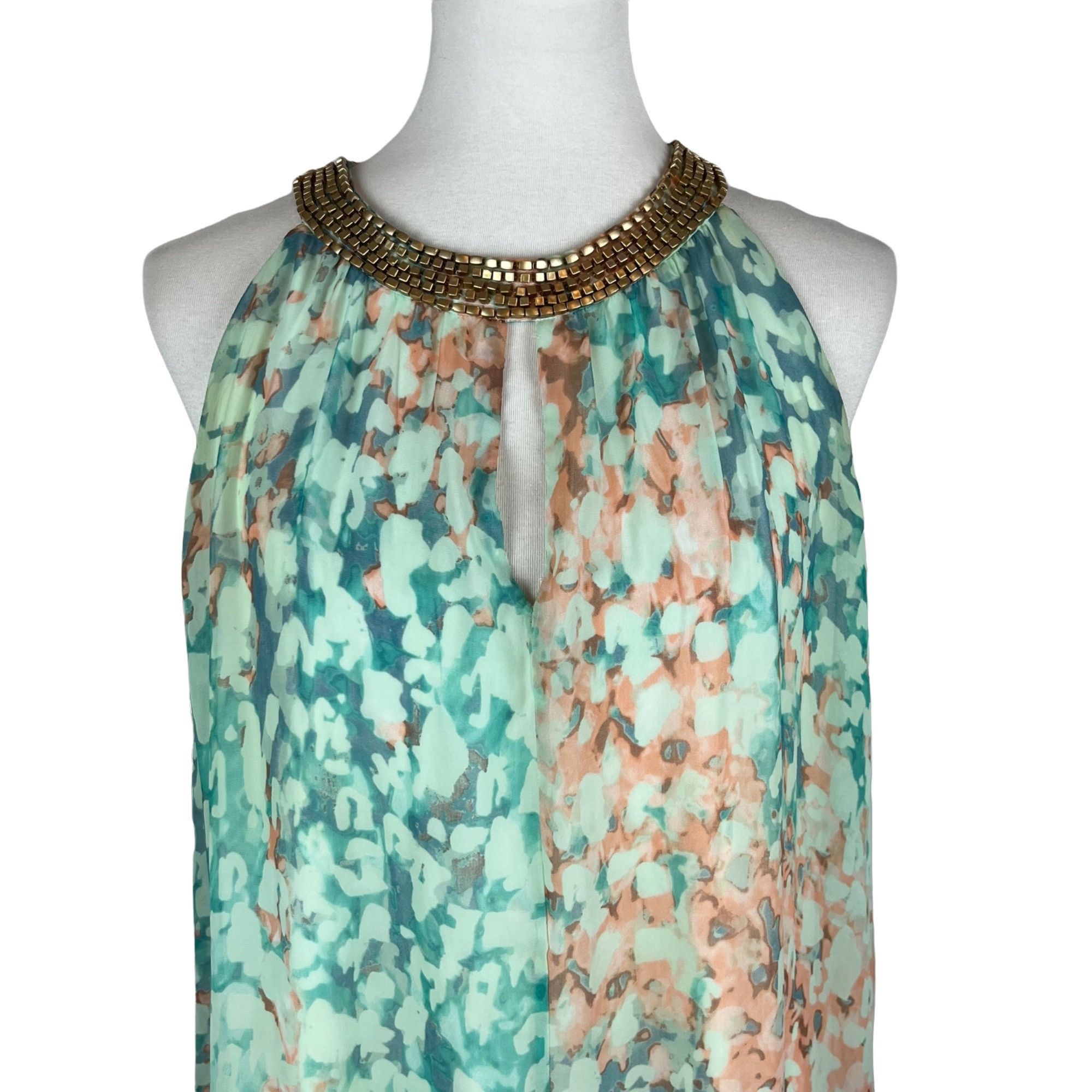 Vince Camuto Vince Camuto Water Color Beaded Neck Swing dress Womens size Size XL / US 12-14 / IT 48-50 - 3 Thumbnail