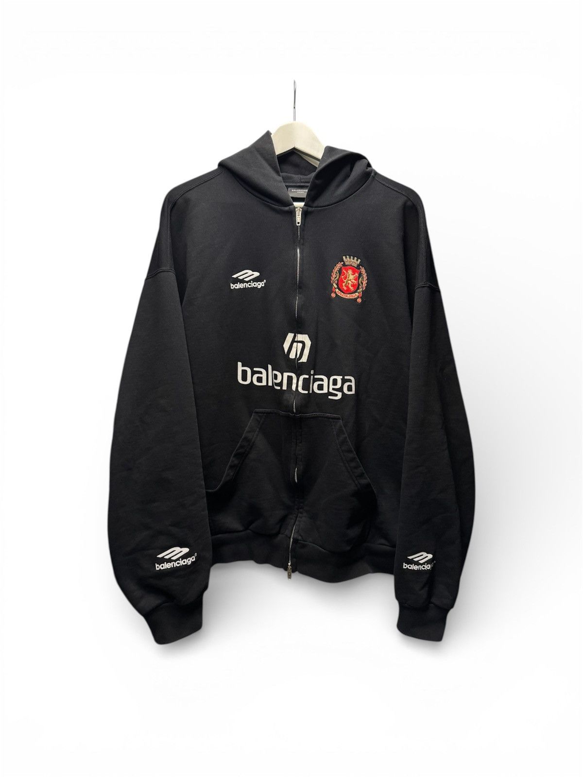 【限定値下げ】BALENCIAGA SoccerParis Zip-Hoodie Balenciaga Paris Soccer Medium Fit Zip-Up Hoodie - Free Shipping