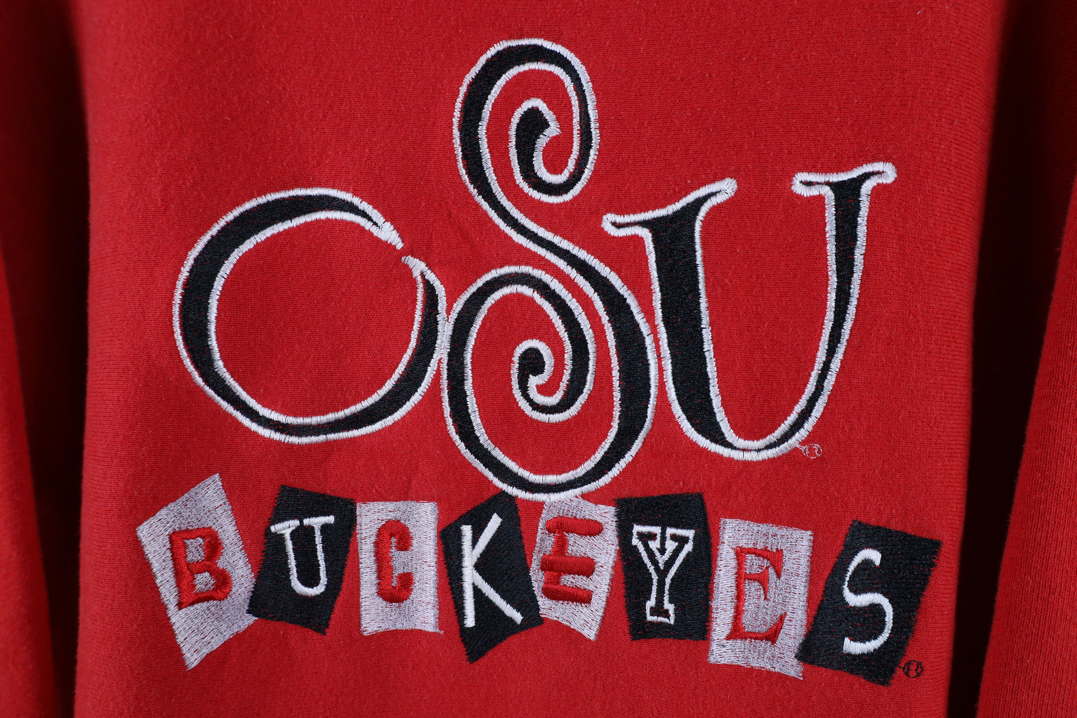 Vintage Vintage 90s Ohio State University Buckeyes Sweatshirt Red Size L / US 10 / IT 46 - 4 Thumbnail