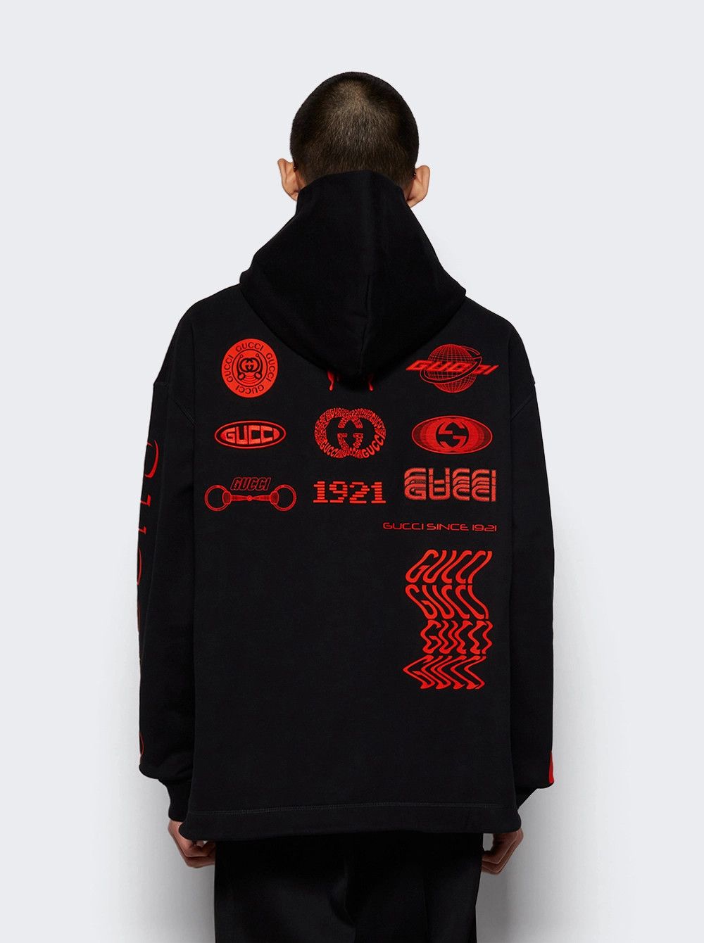 Gucci o1loc1c1225 784414 Symbols Hooded Sweatshirt Black & Orange Size US XL / EU 56 / 4 - 5 Thumbnail