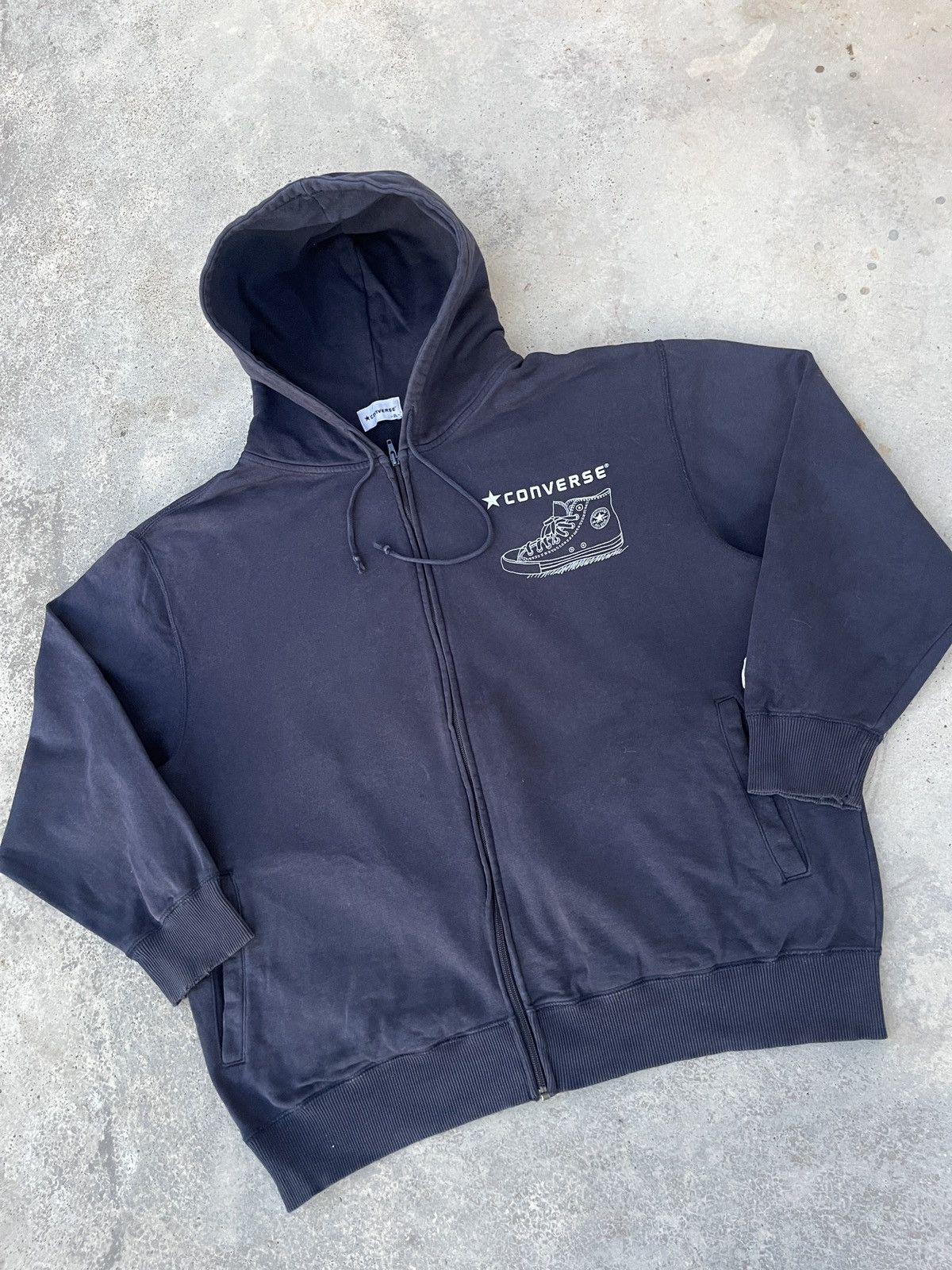 Converse × Vintage Vintage Converse Zip Up Hoodie Size US XXL / EU 58 / 5 - 5 Thumbnail