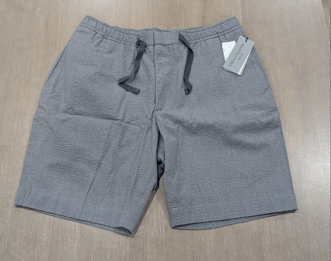 Officine Generale OFFICINE GENERALE Flat Front Textured Shorts Gray 54 US 38 Size US 38 / EU 54 - 1 Thumbnail