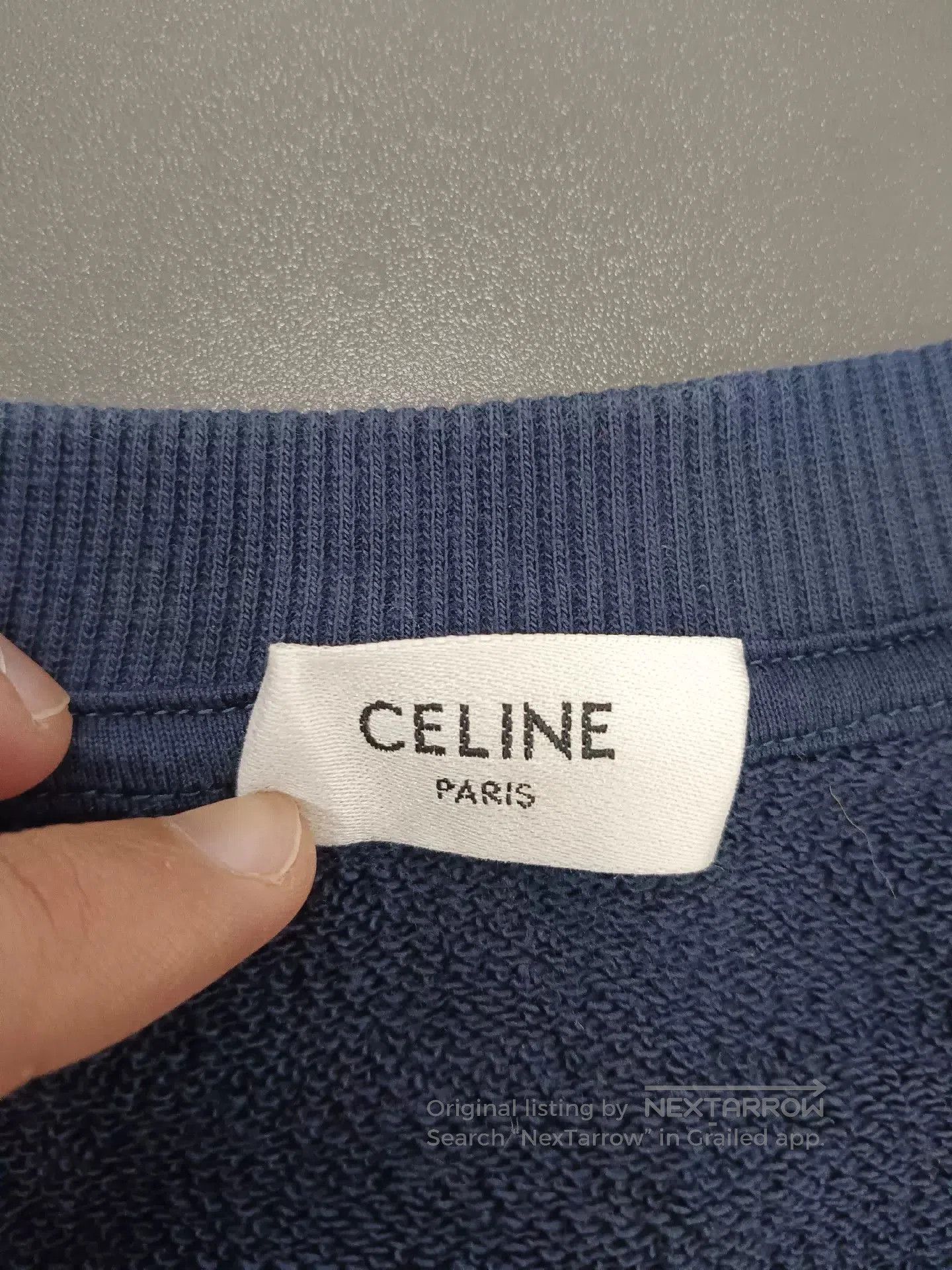Celine celine classic logo crew neck sweatshirt blue. Size US L / EU 52-54 / 3 - 3 Thumbnail