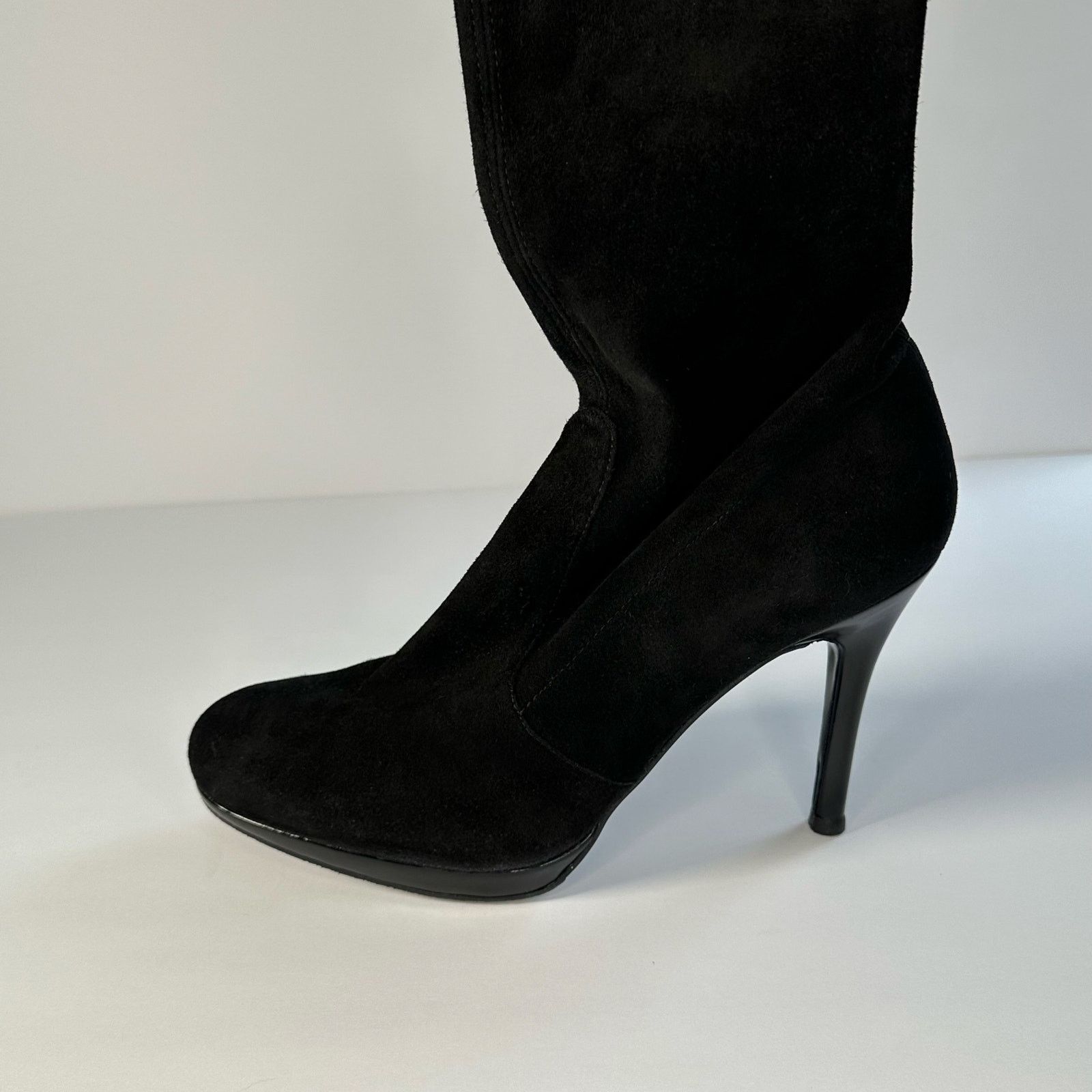 Stuart Weitzman STUART WEITZMAN Black Stiletto Heel, Suede, Knee High Boots Size US 10 / IT 40 - 2 Thumbnail