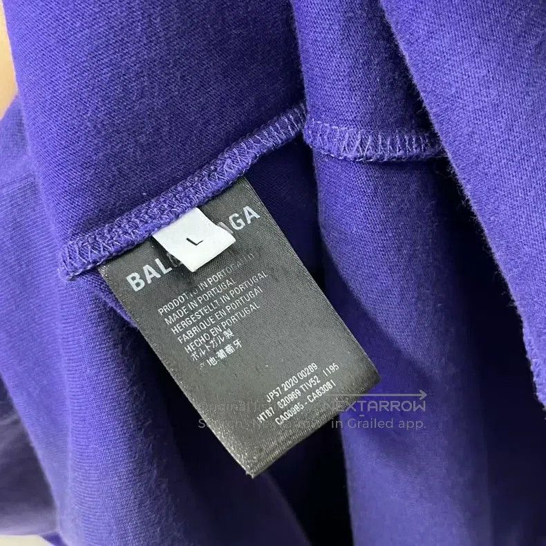 Balenciaga Balenciaga Dark blue letter Logo printed round neck short Size US L / EU 52-54 / 3 - 3 Thumbnail