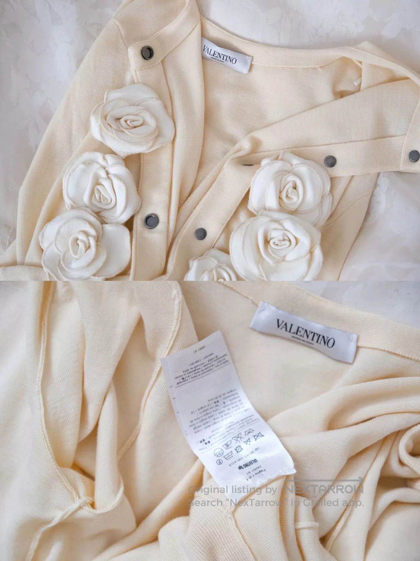 Valentino Valentino Cream Umbrella Hem Cardigan. Size M / US 6-8 / IT 42-44 - 7 Thumbnail