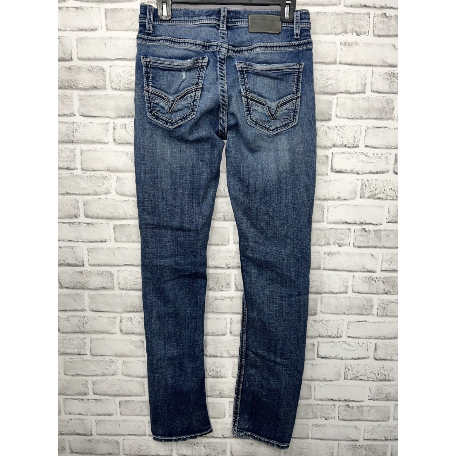 BKE BKE Alec Jeans Mens Straight Distressed Blue 30L x33 Regular 5-Pocket Denim Shirt? Size US 30 / EU 46 - 3 Thumbnail