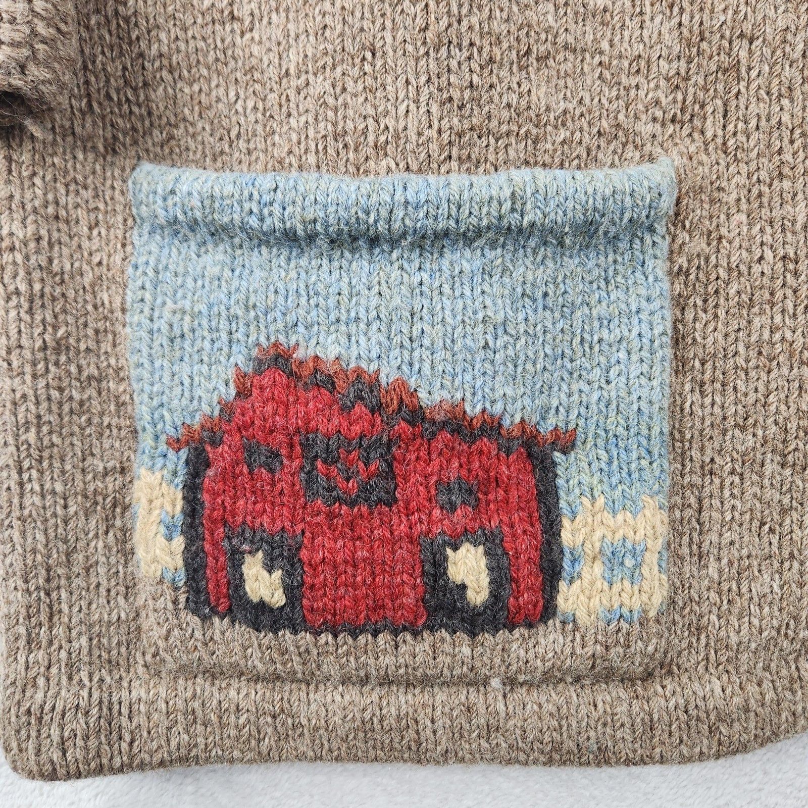 Polo Ralph Lauren Country 1990 Hand-Knit Shawl-Collar Southwestern Cardigan Size US L / EU 52-54 / 3 - 3 Thumbnail