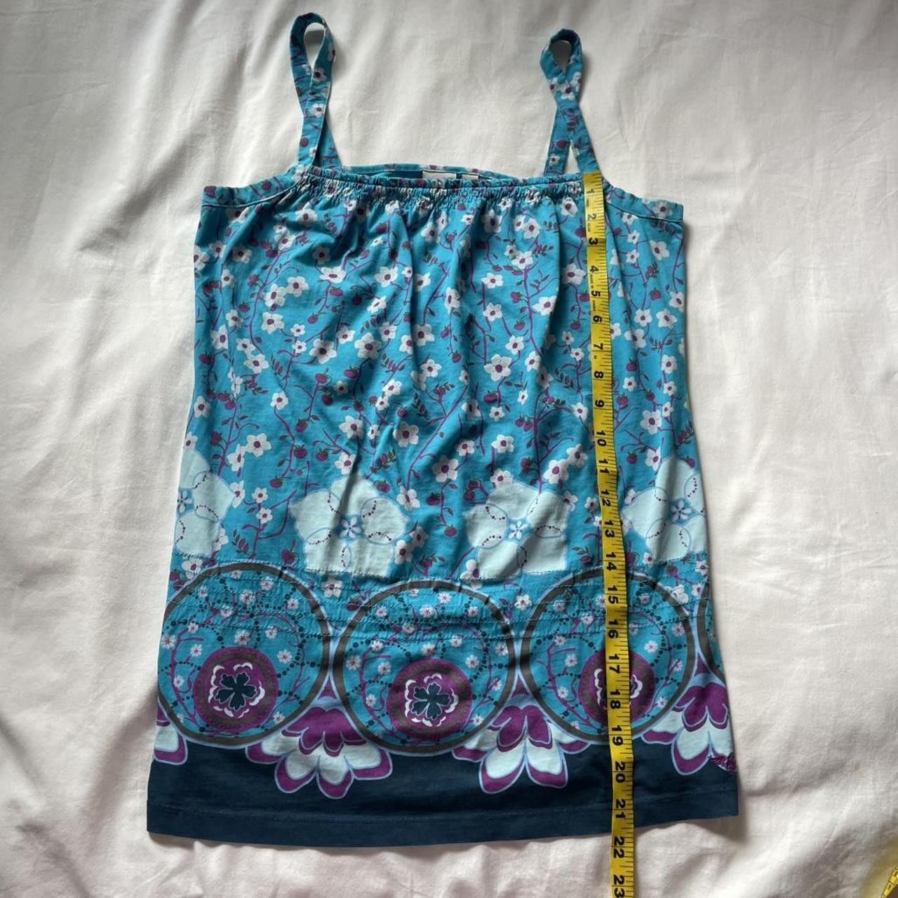 Esprit 2000s Esprit blue floral and apple print tank top Size L / US 10 / IT 46 - 6 Thumbnail