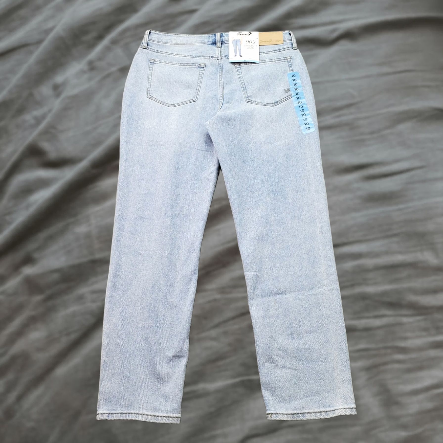 Vintage Seven7 Jeans Womens 10 Blue Denim Flat Front Straight Leg High Rise Jeans Size 32" / US 10 / IT 46 - 1 Thumbnail