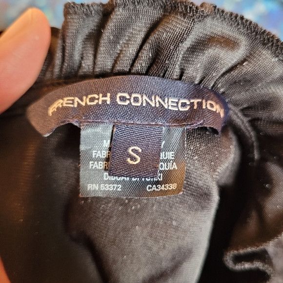 French Connection French Connection Sula Velvet Jersey Mini Black Dress - S Size S / US 4 / IT 40 - 4 Thumbnail