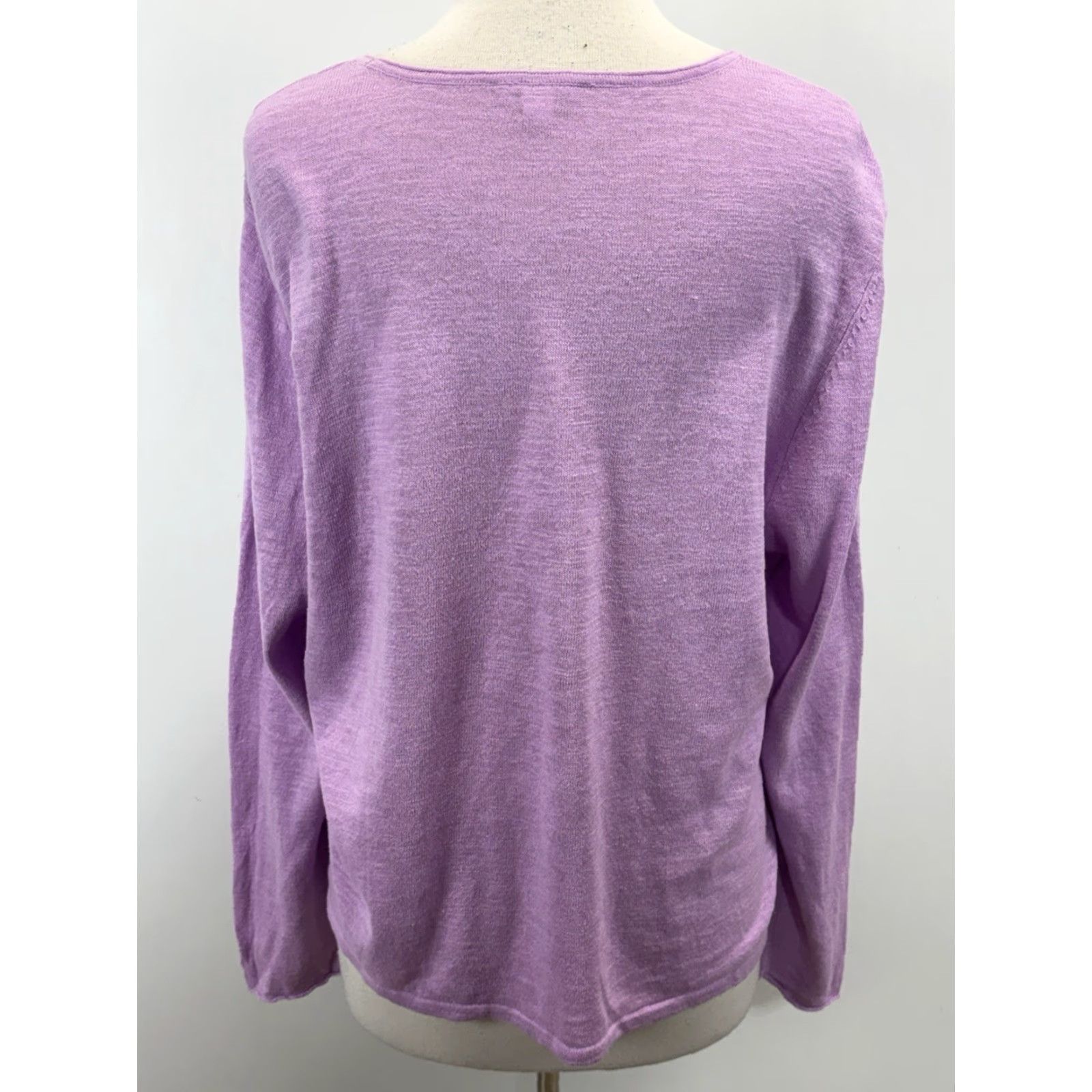J. Jill J. Jill Women’s Sweater X-Large Linen Blend Lavender Coastal Slouchy Breathable Size XL / US 12-14 / IT 48-50 - 3 Thumbnail