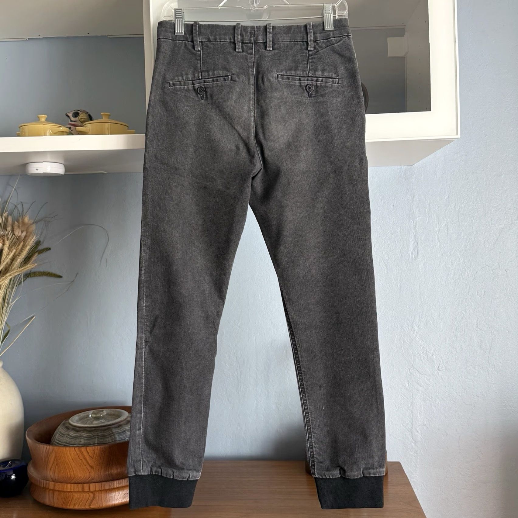 Neil Barrett NEIL BARRETT Denim Cropped Banding Slacks Pants 30 Black Men's Regular Inseam 26.5” Zip Fly Hook Closure Band 90s? Size US 30 / EU 46 - 3 Thumbnail
