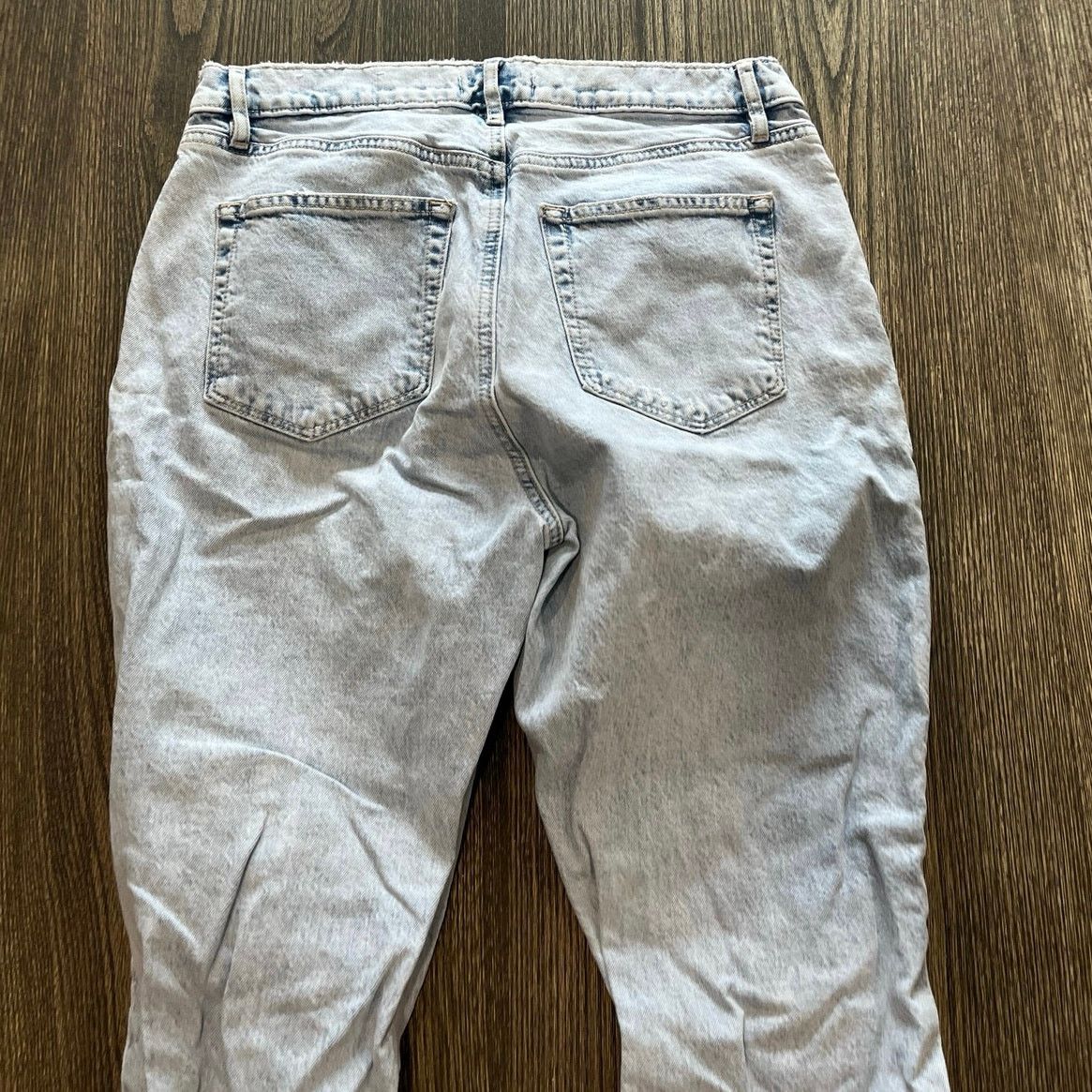 Loft LOFT High Waist Kick Crop Jeans Denim Raw Hem Blue Size 29/8 Size 30" / US 8 / IT 44 - 11 Thumbnail