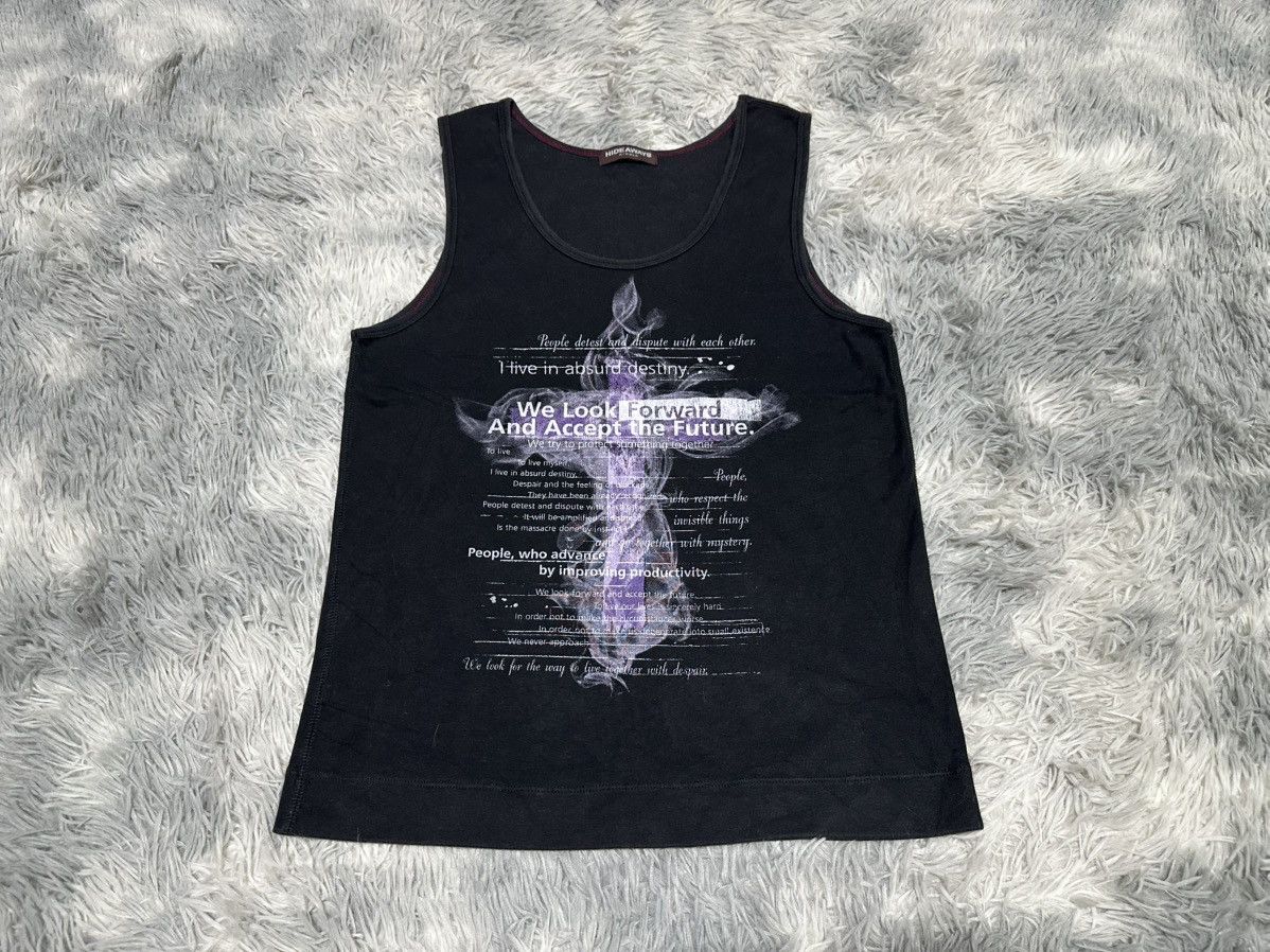 HIDEAWAYS 🔥Sick Y2K Hideaways Cross Poem Ribbed Tank Top Size US M / EU 48-50 / 2 - 1 Thumbnail