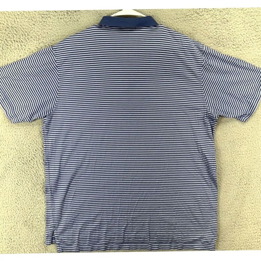 Peter Millar Peter Millar Polo Shirt Mens XL Blue Striped 100% Cotton Short Sleeve Rugby Size US XL / EU 56 / 4 - 2 Thumbnail