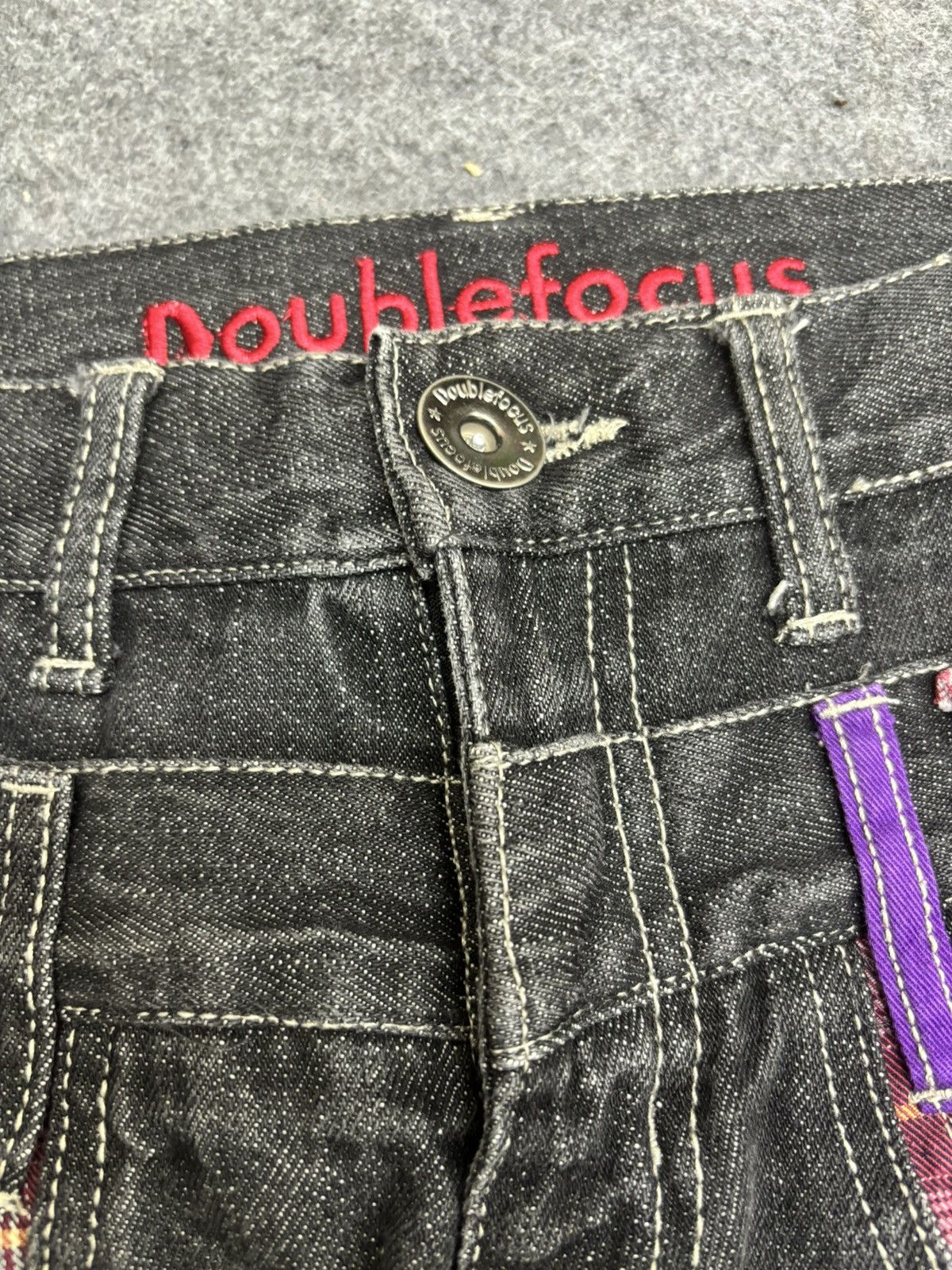 Japanese Brand 💥Doubel Waist💥Sick Japan Style Zipper Stonewash Denim F519 Size US 31 - 3 Thumbnail